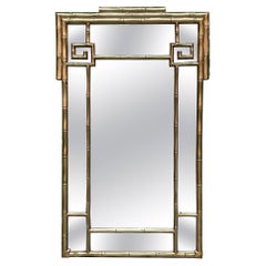 Faux Bamboo Greek Key Wall Mirror