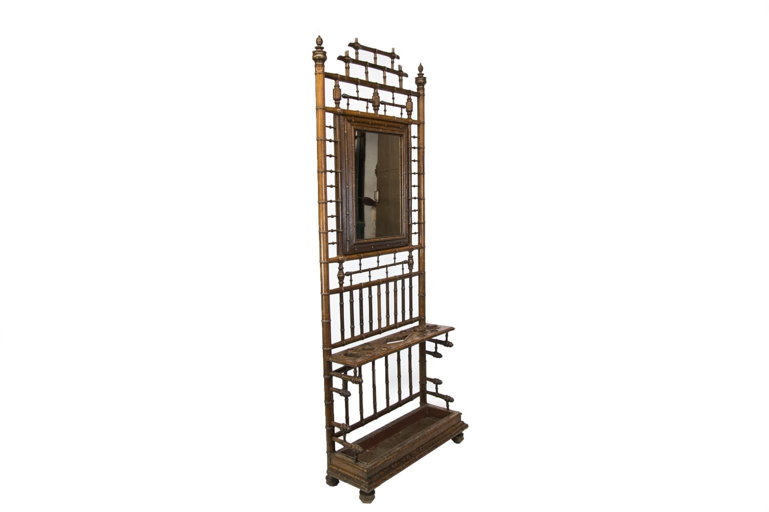 Late 19th Century Faux Bamboo Hall Stand