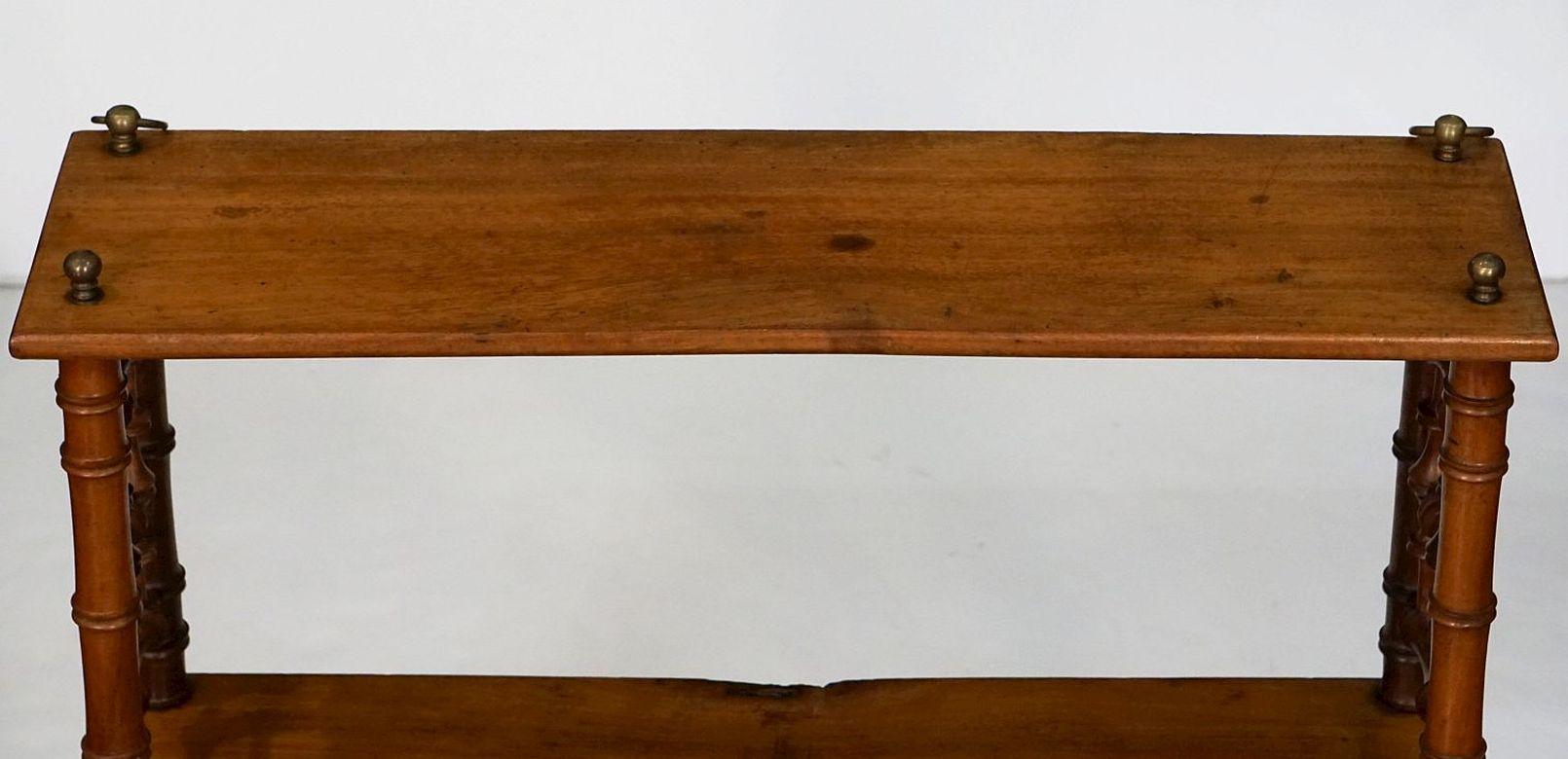 Faux Bamboo Hanging Shelf of Walnut from France 5