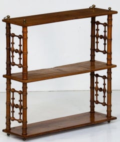 Faux Bamboo Hanging Shelf of Walnut from France