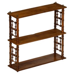Faux Bamboo Hanging Shelf of Walnut from France