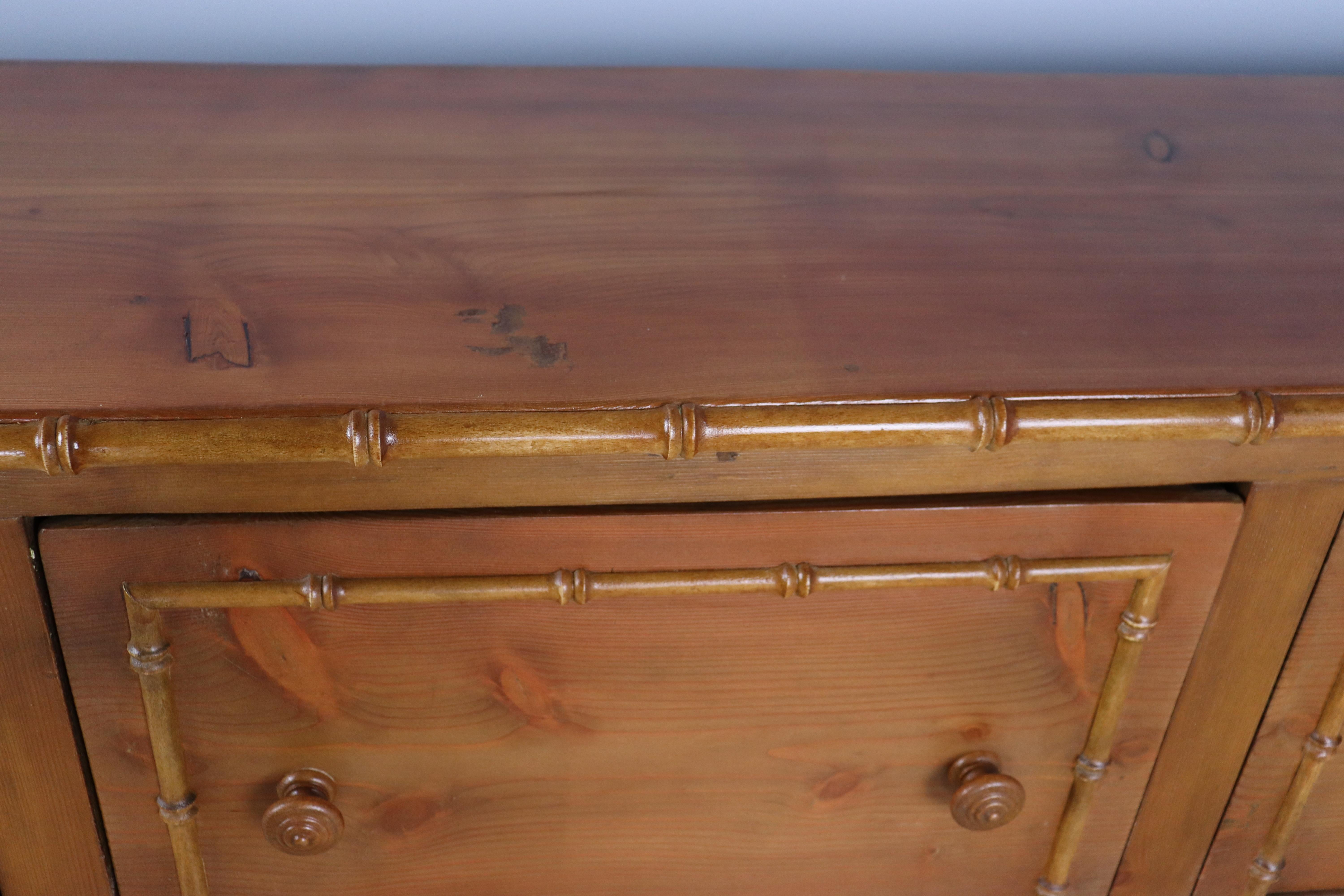 Faux Bamboo Hunt Board Server Custom Made of Old Wood For Sale 2