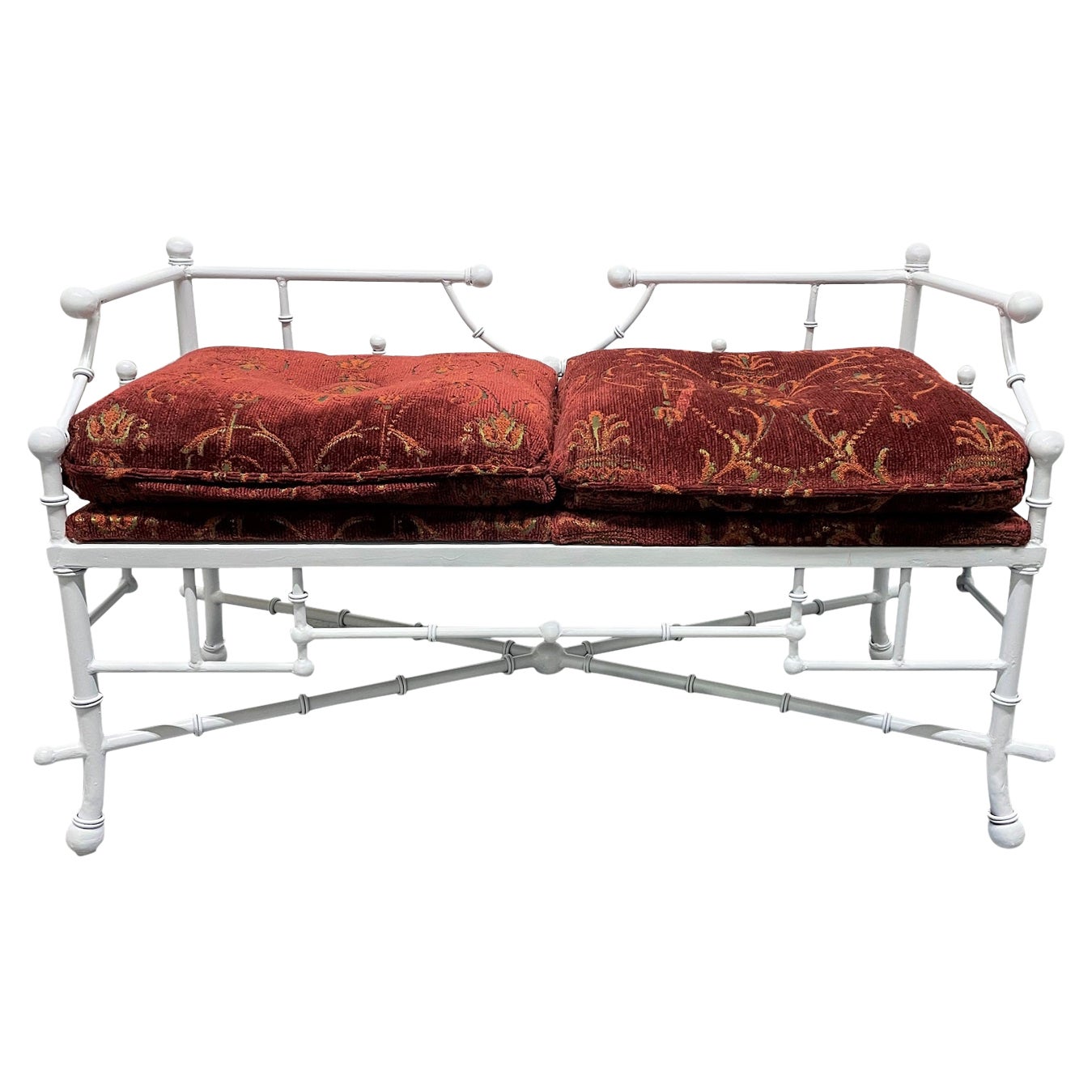 Faux Bamboo Iron Bench