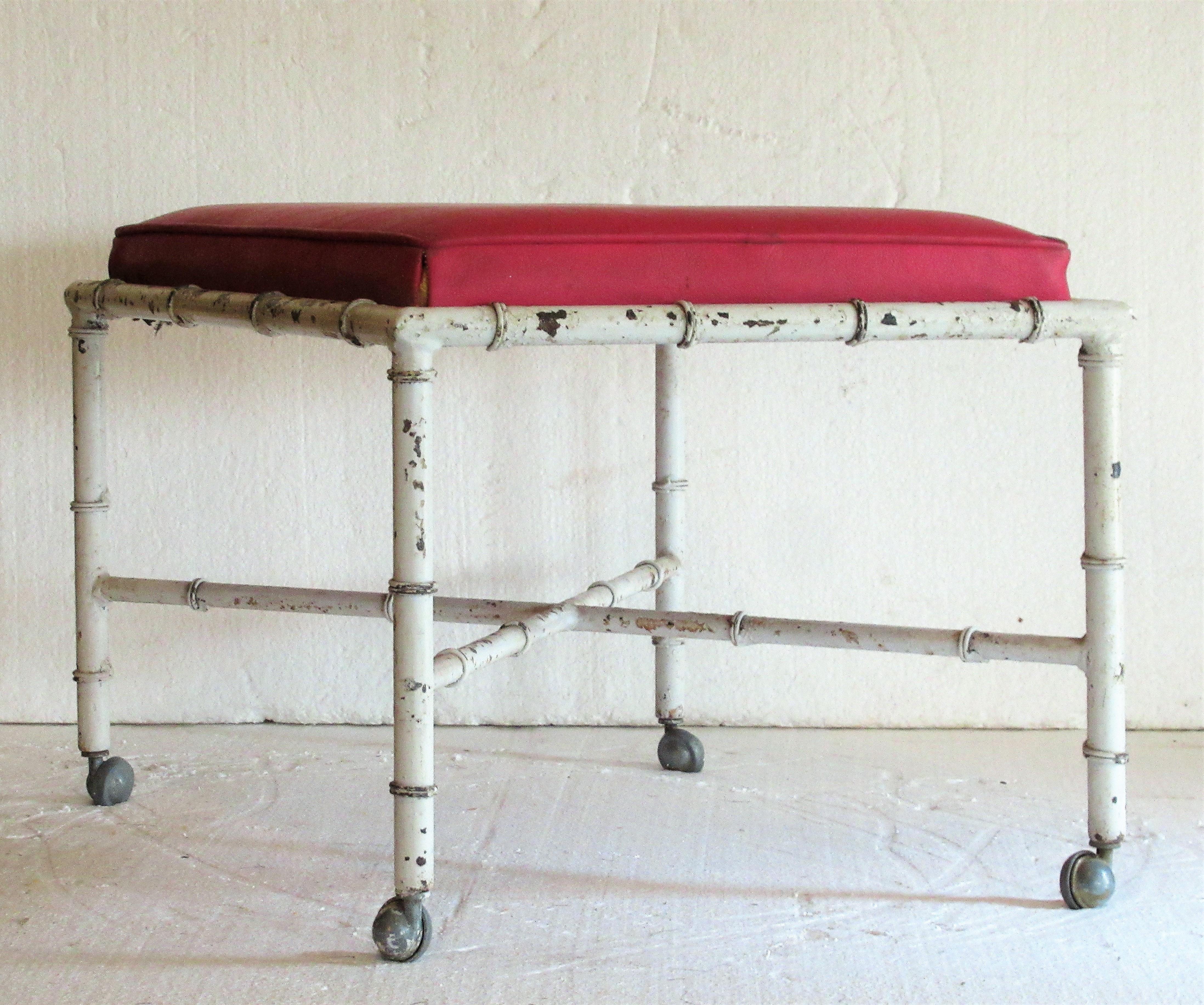 Faux Bamboo Iron Stool 7