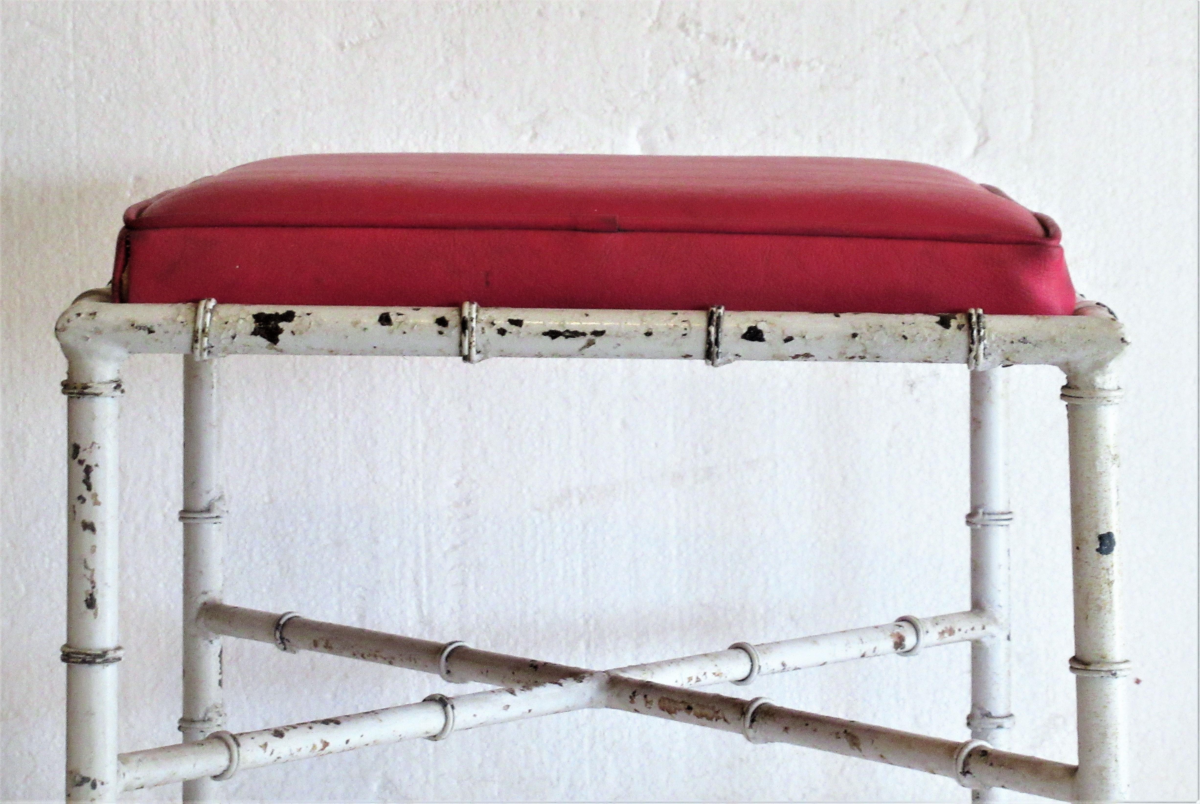 Aluminum Faux Bamboo Iron Stool