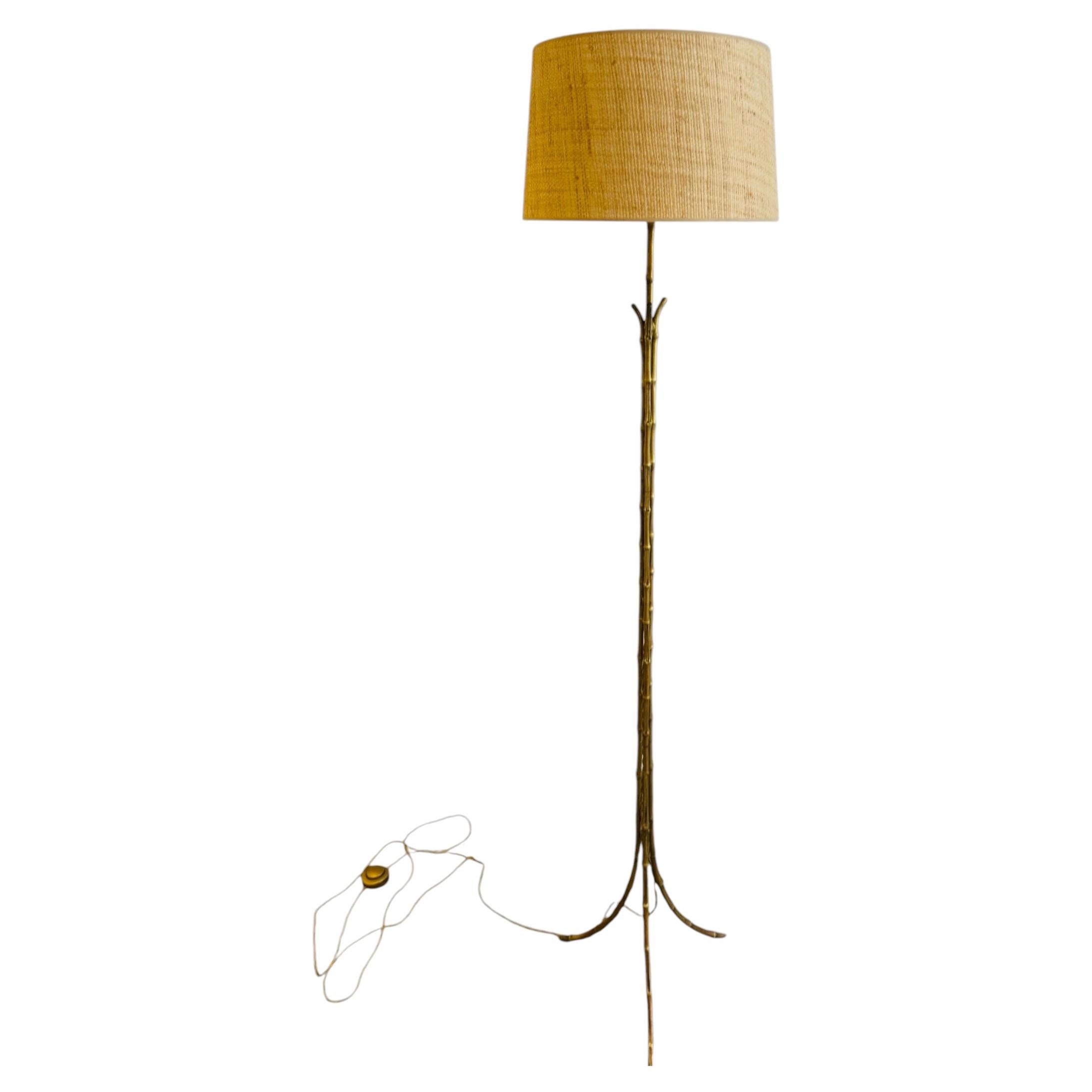 Faux Bamboo lamp floor By Maison Baguès For Sale