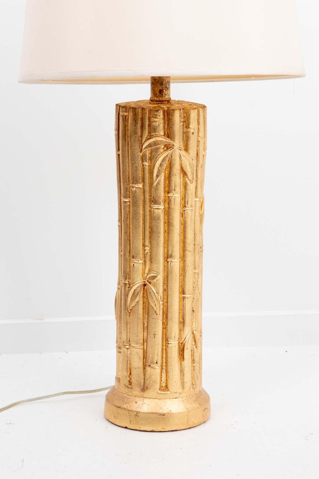 White Glazed ceramic Faux Bamboo Lamp, rewired.
