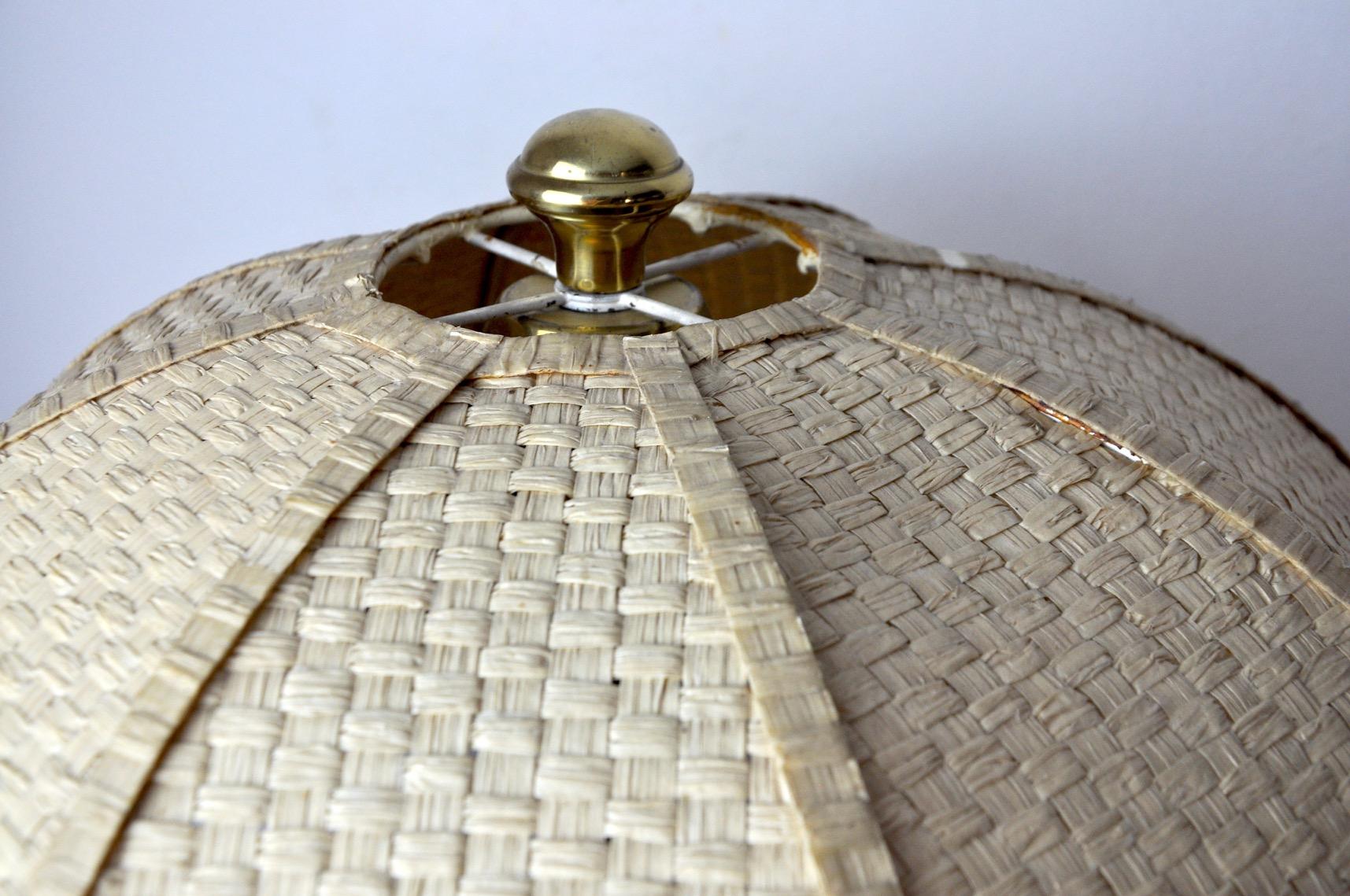 Late 20th Century Faux Bamboo Lamp in Brass Regency France 1970 For Sale