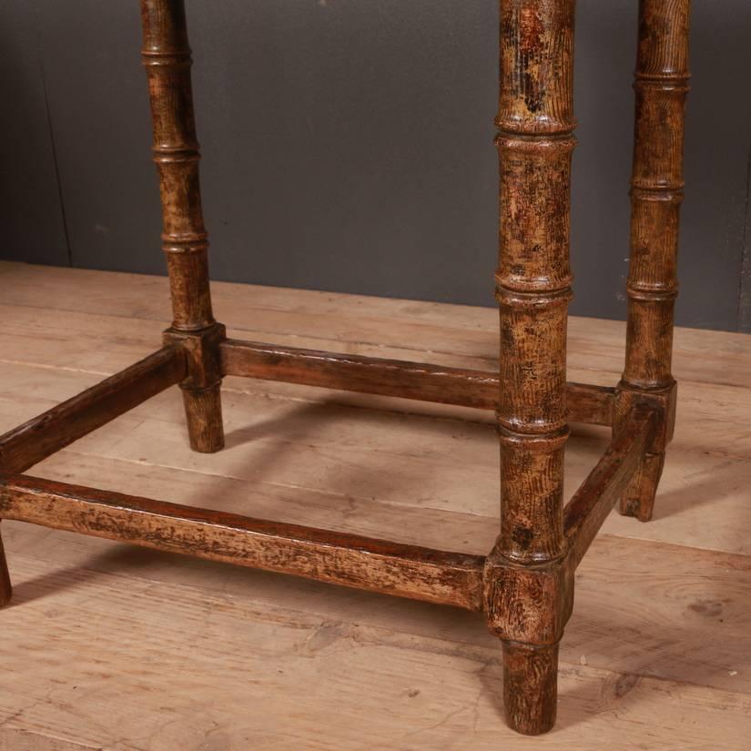 19th Century Faux Bamboo Lamp Table