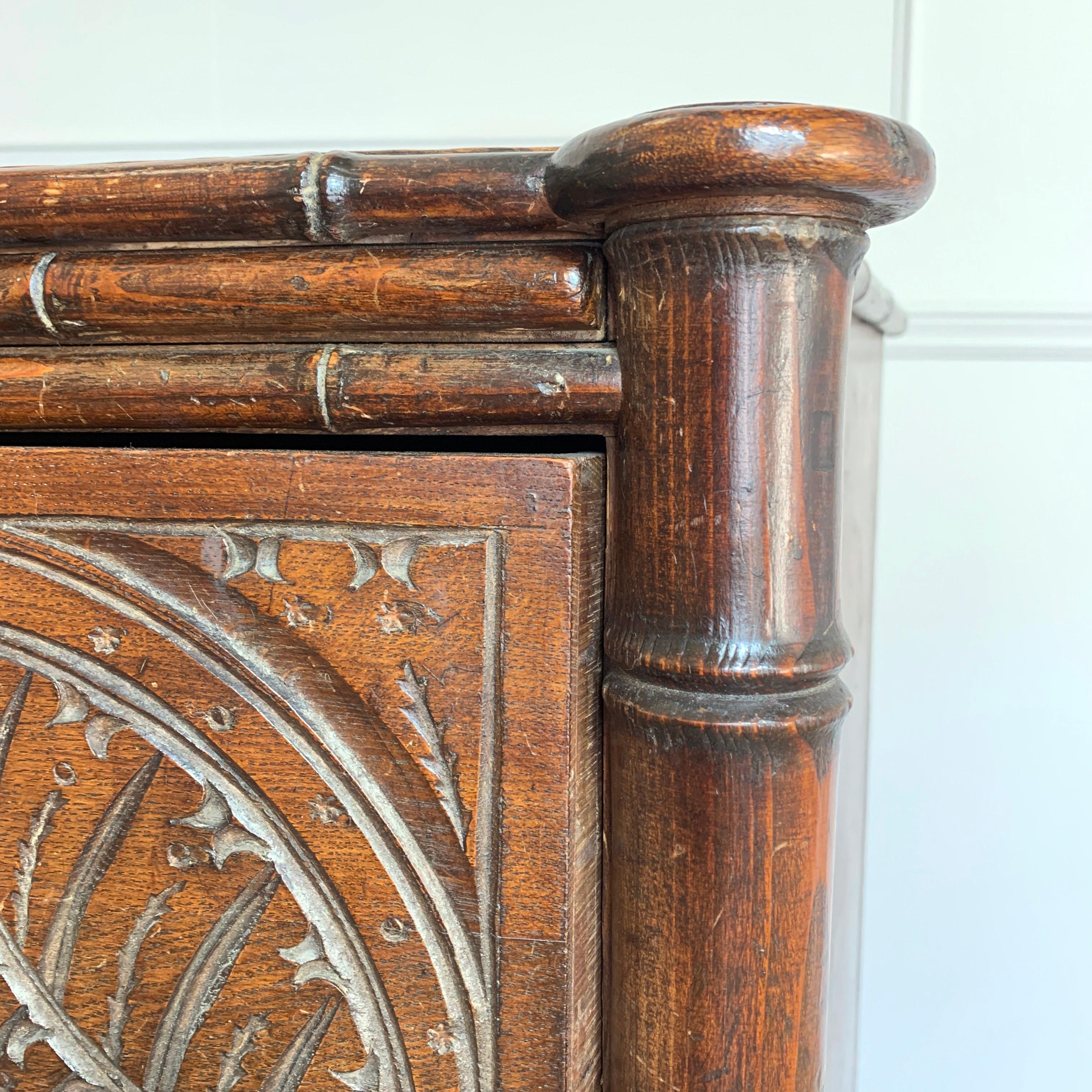 19th Century Faux Bamboo Late Victorian Secrétaire, Chest of Drawers