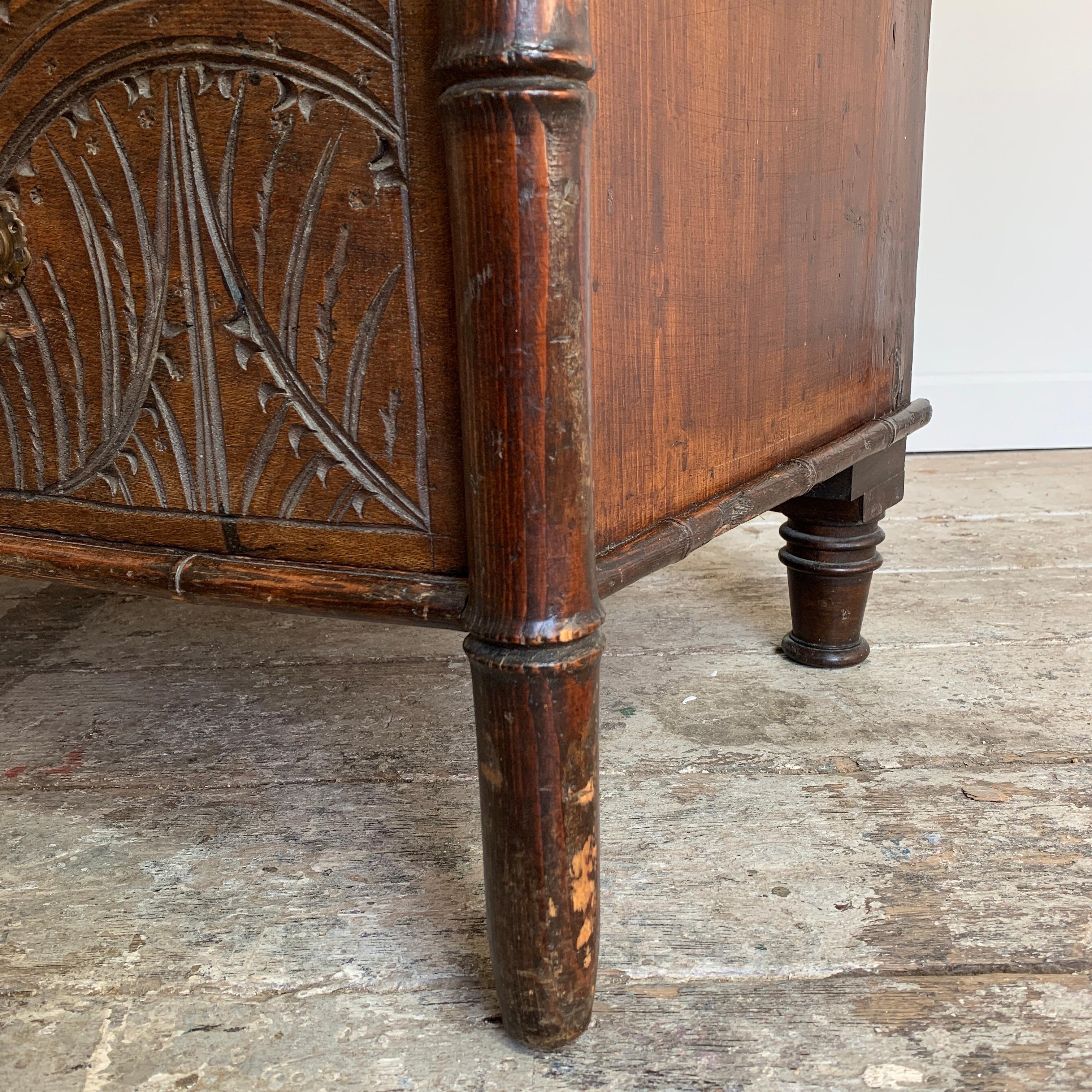 Faux Bamboo Late Victorian Secrétaire, Chest of Drawers 3