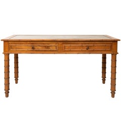 Faux Bamboo Leather Top Desk