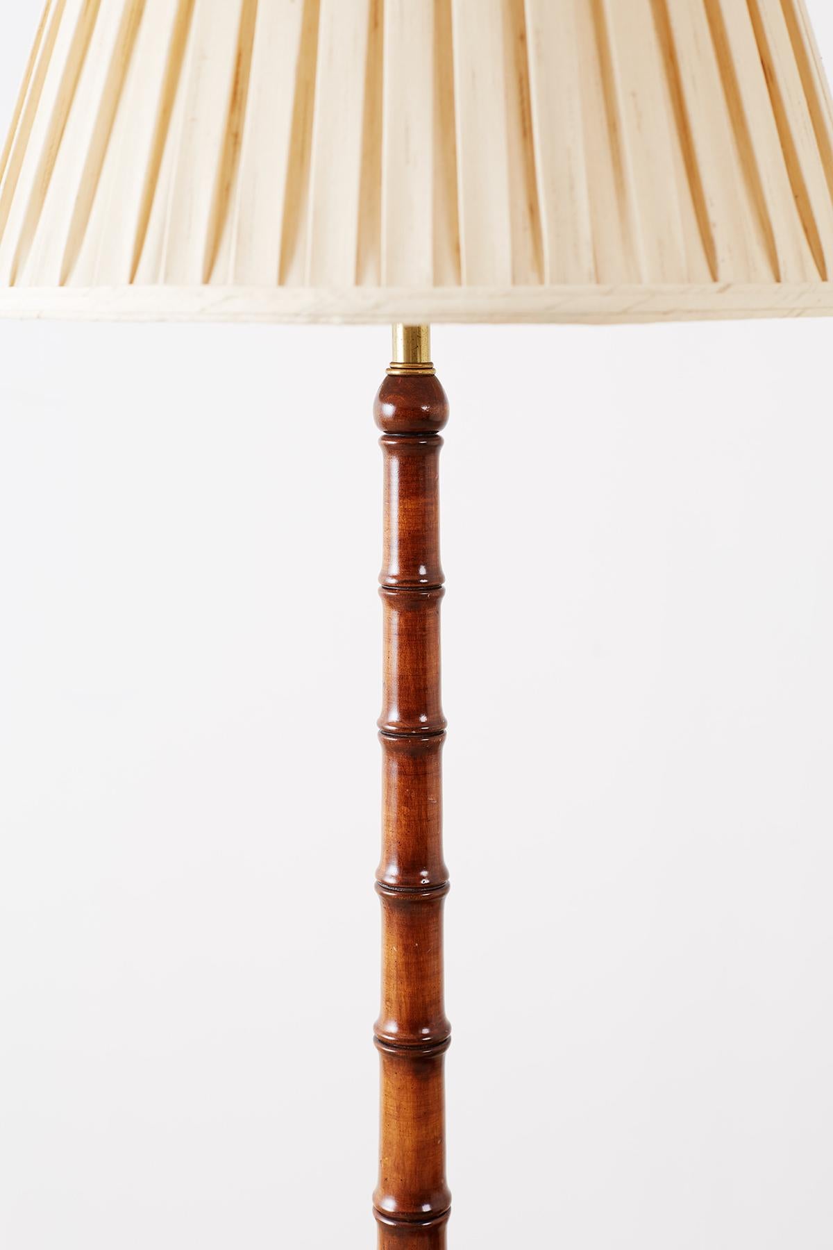 Regency Faux Bamboo Library Step Display Lamp Table