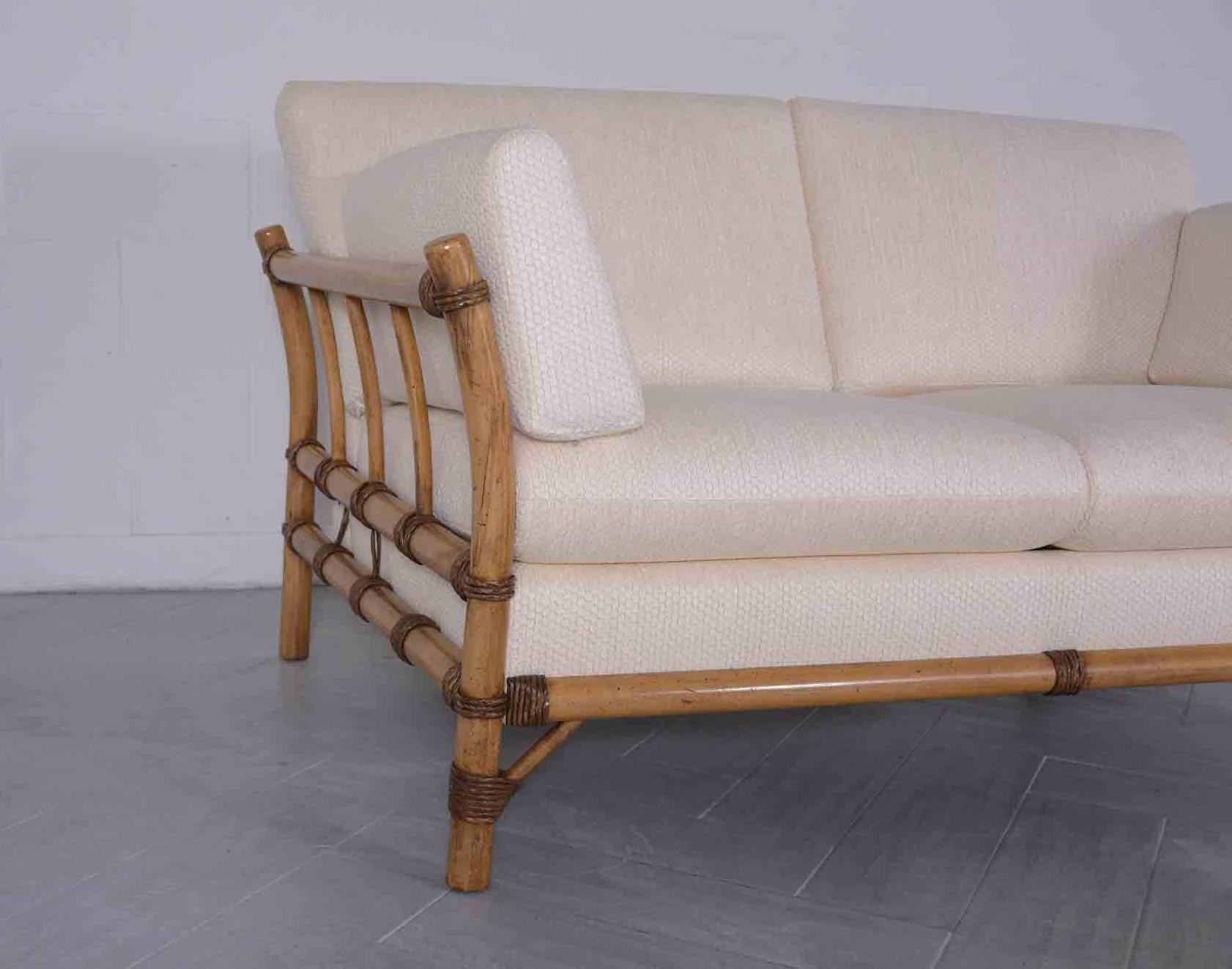 Late 20th Century Restored 1970s Faux Bamboo Loveseat