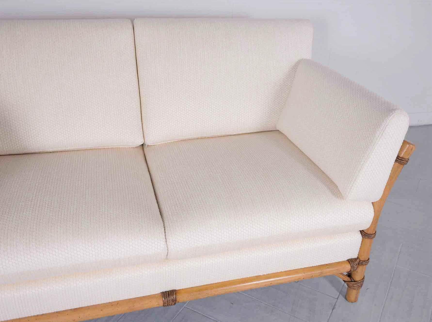 Restored 1970s Faux Bamboo Loveseat In Good Condition In Los Angeles, CA