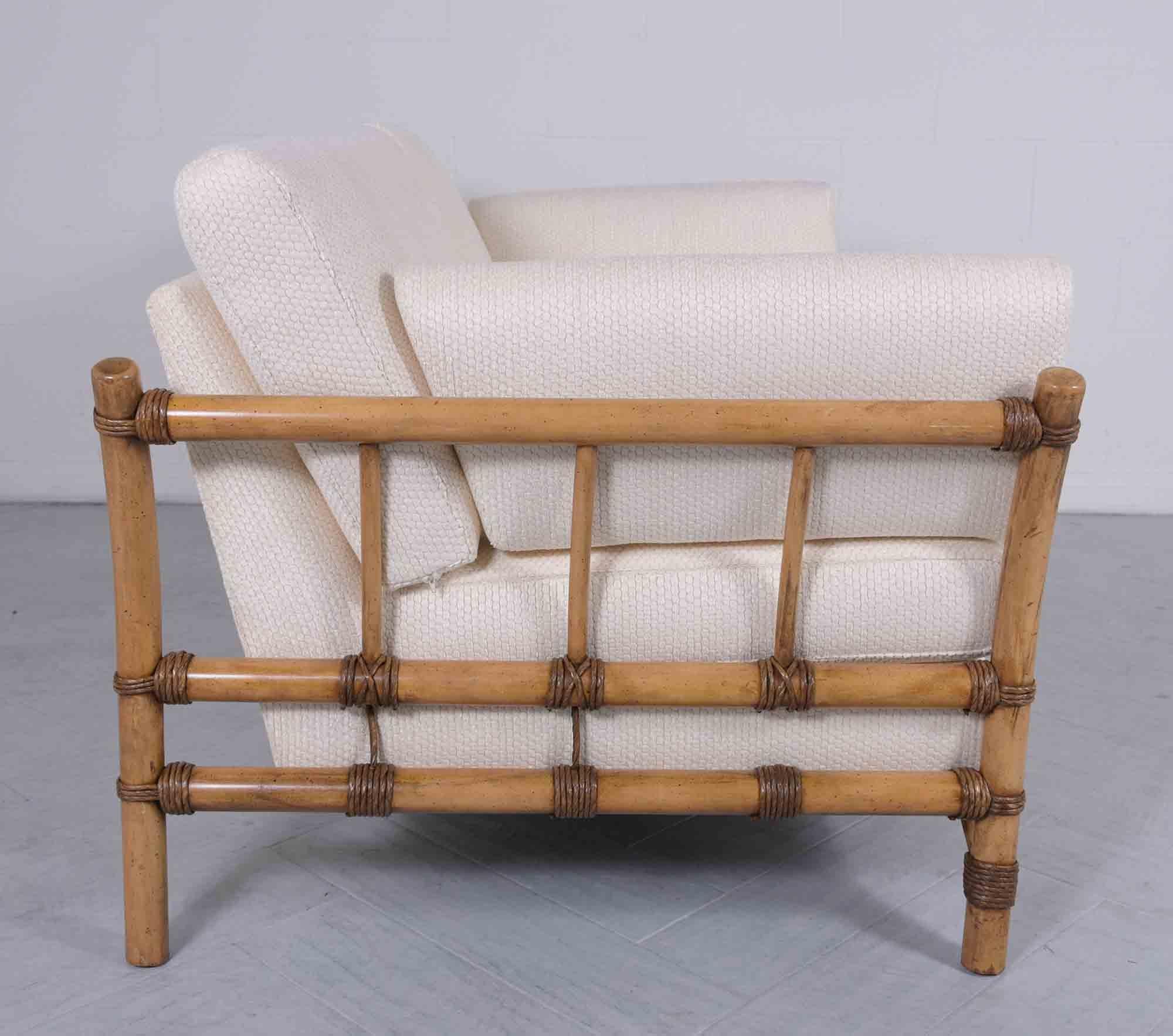 Restored 1970s Faux Bamboo Loveseat 2