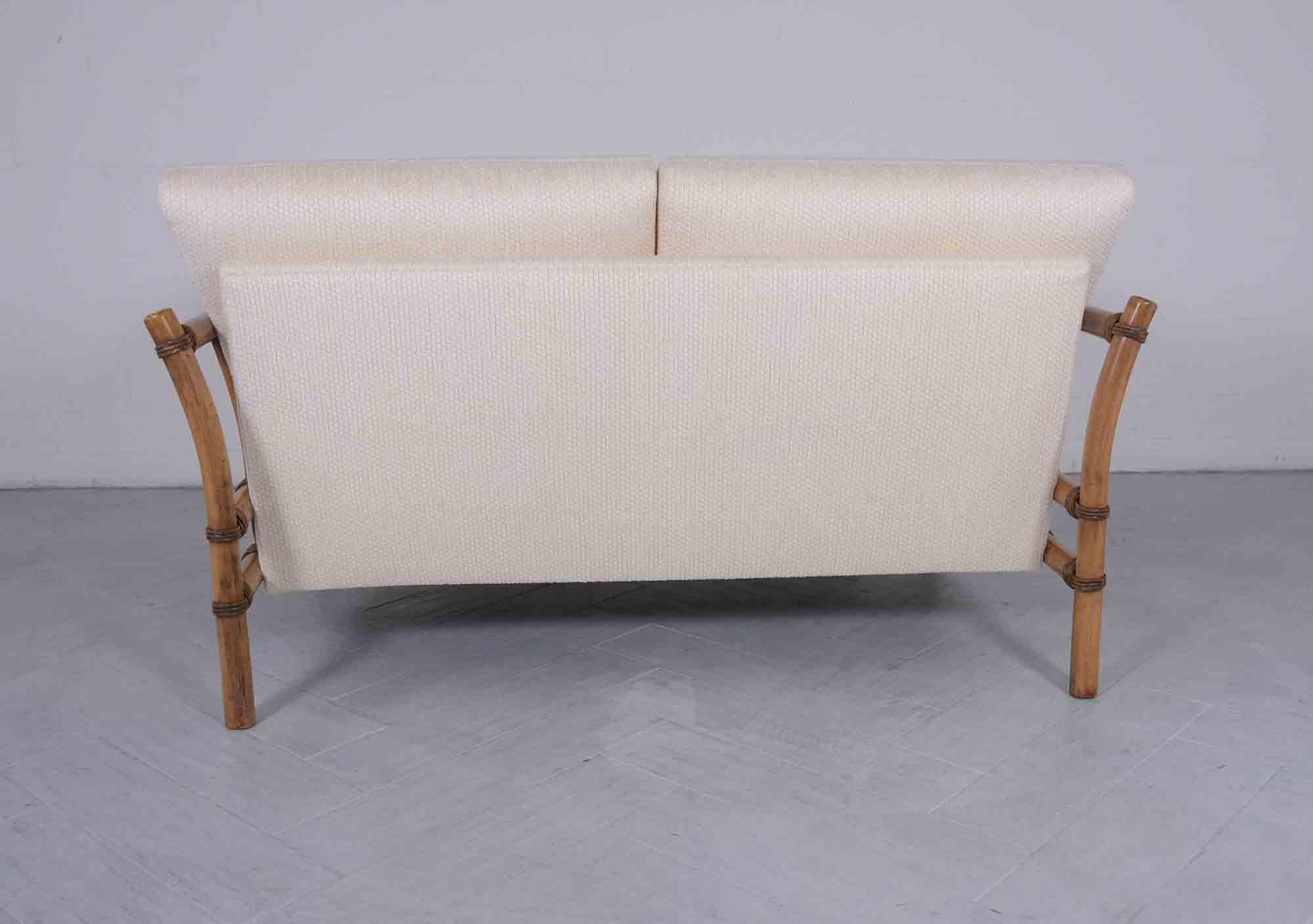 Restored 1970s Faux Bamboo Loveseat 3