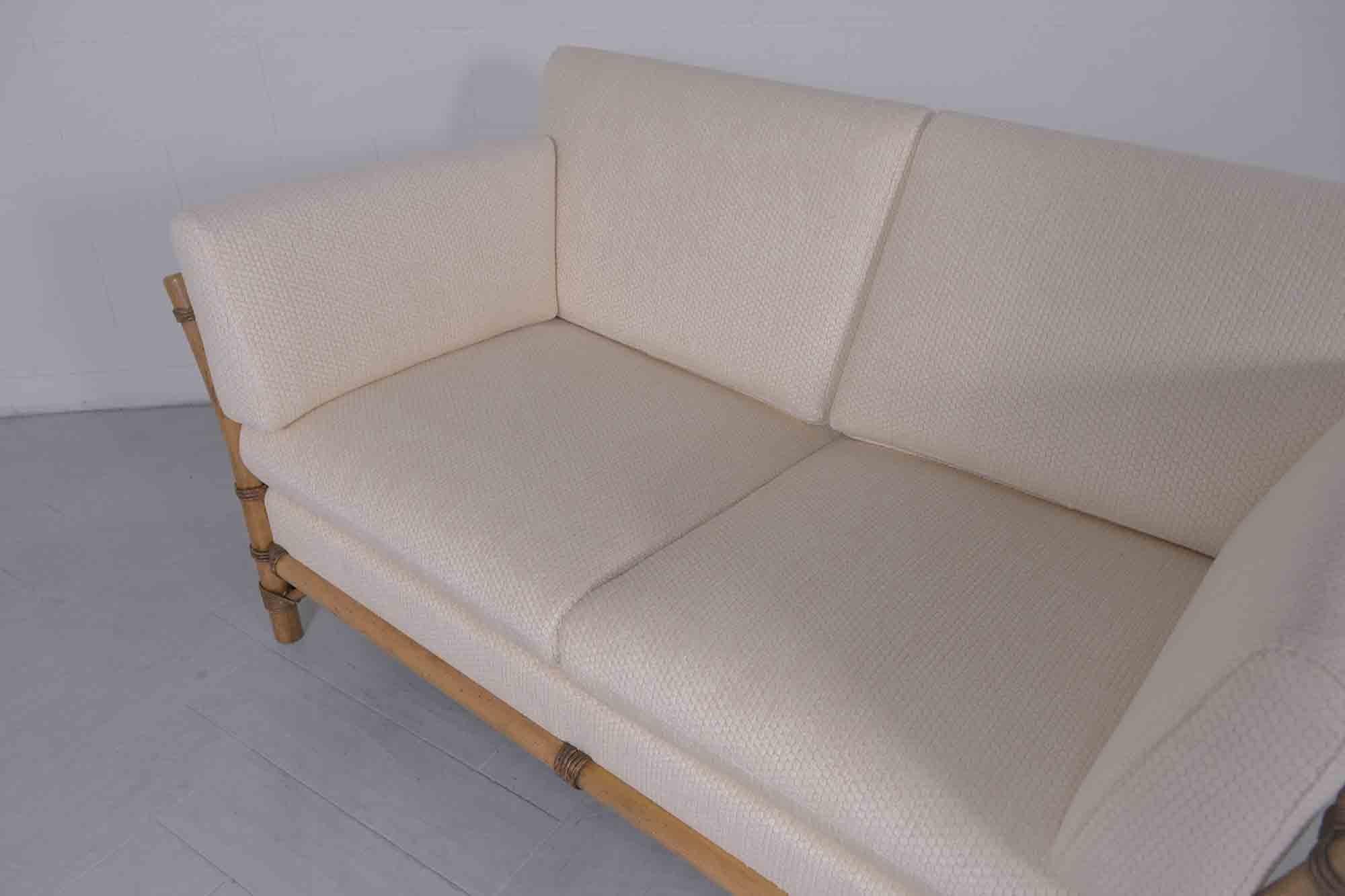 American Restored 1970s Faux Bamboo Loveseat