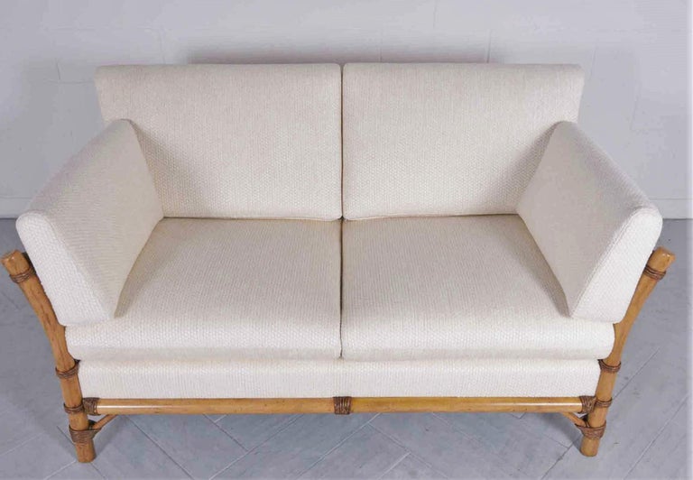Bamboo Upholstery Loveseat For Sale at 1stDibs
