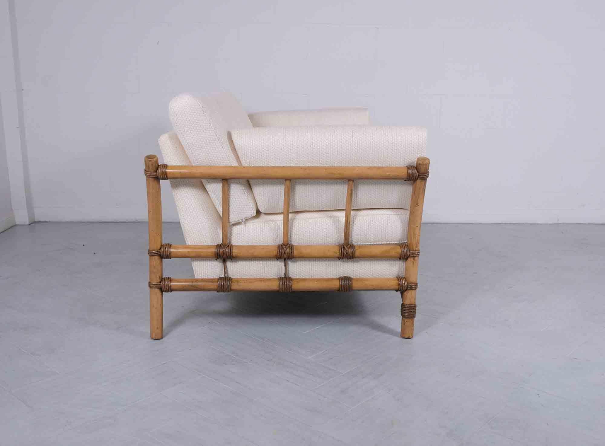 Restored 1970s Faux Bamboo Loveseat 1