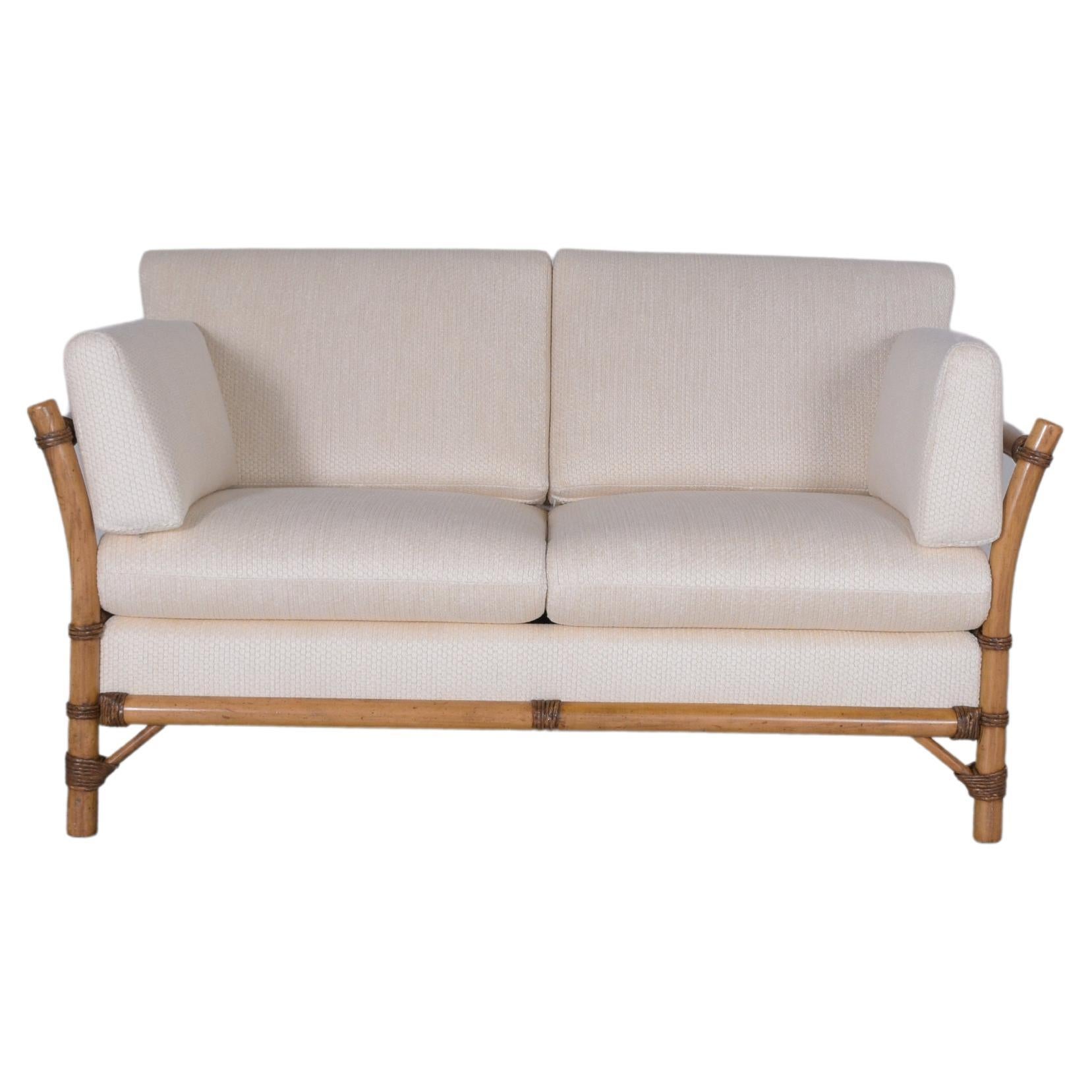 Restored 1970s Faux Bamboo Loveseat