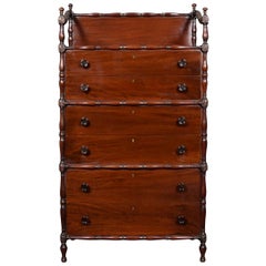 Antique Faux Bamboo Mahogany Chest of Draws