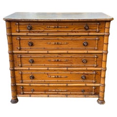 Faux bamboo marble top chest early 20th century