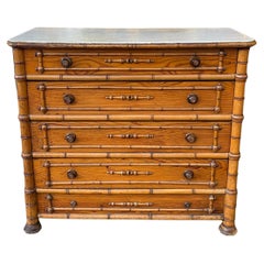 Faux bamboo marble top chest early 20th century