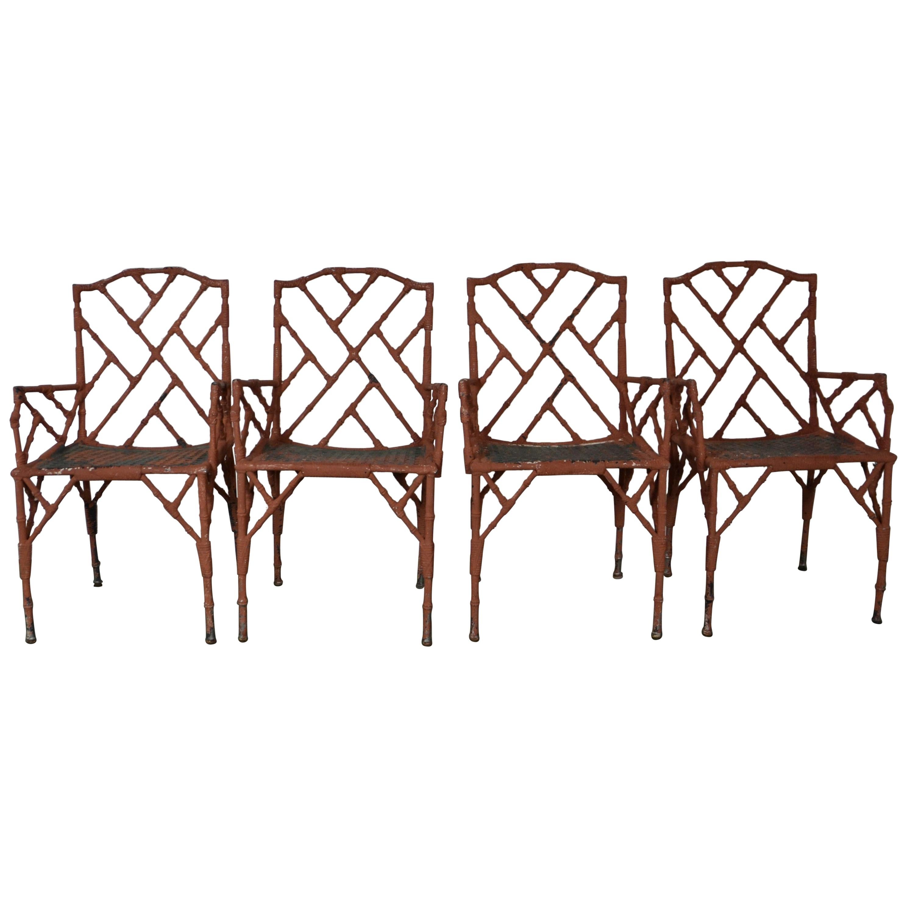 Faux-Bamboo Metal Chairs