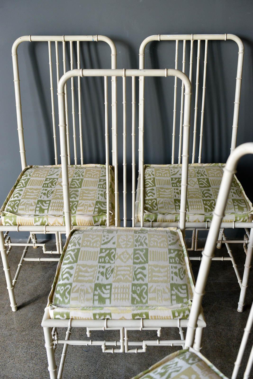Faux Bamboo Metal Dining Chairs, ca. 1970 6