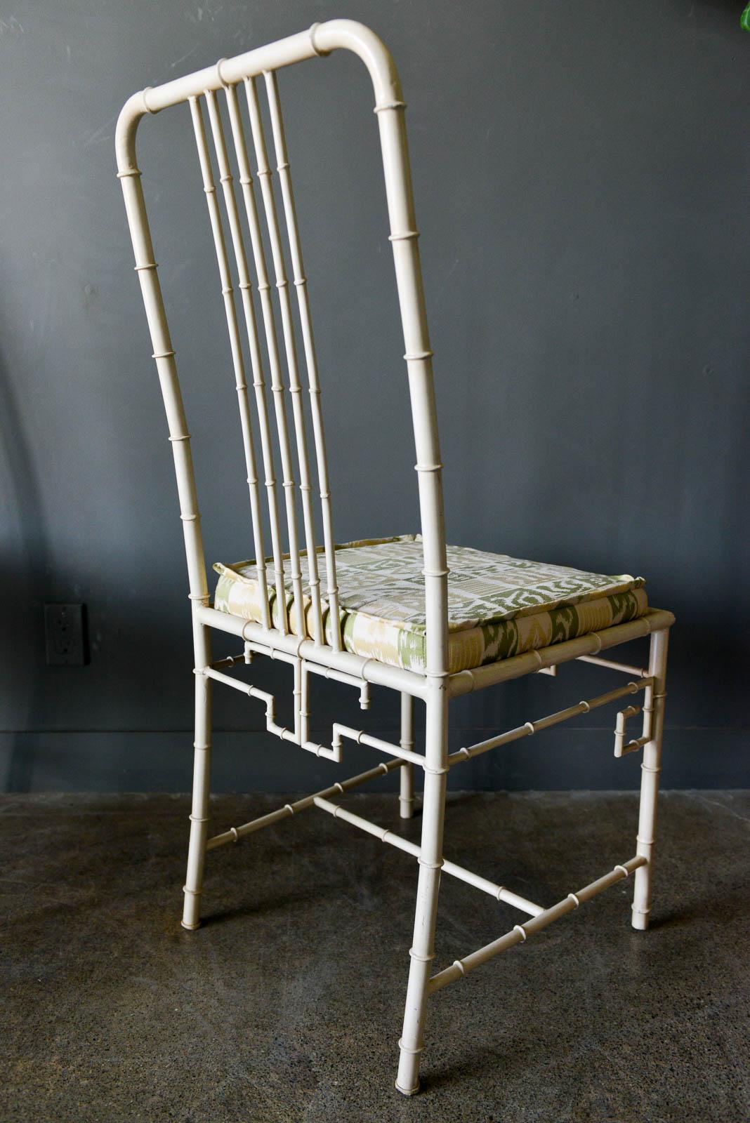 Faux Bamboo Metal Dining Chairs, ca. 1970 7