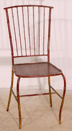 Faux Bamboo Metal Side Chair