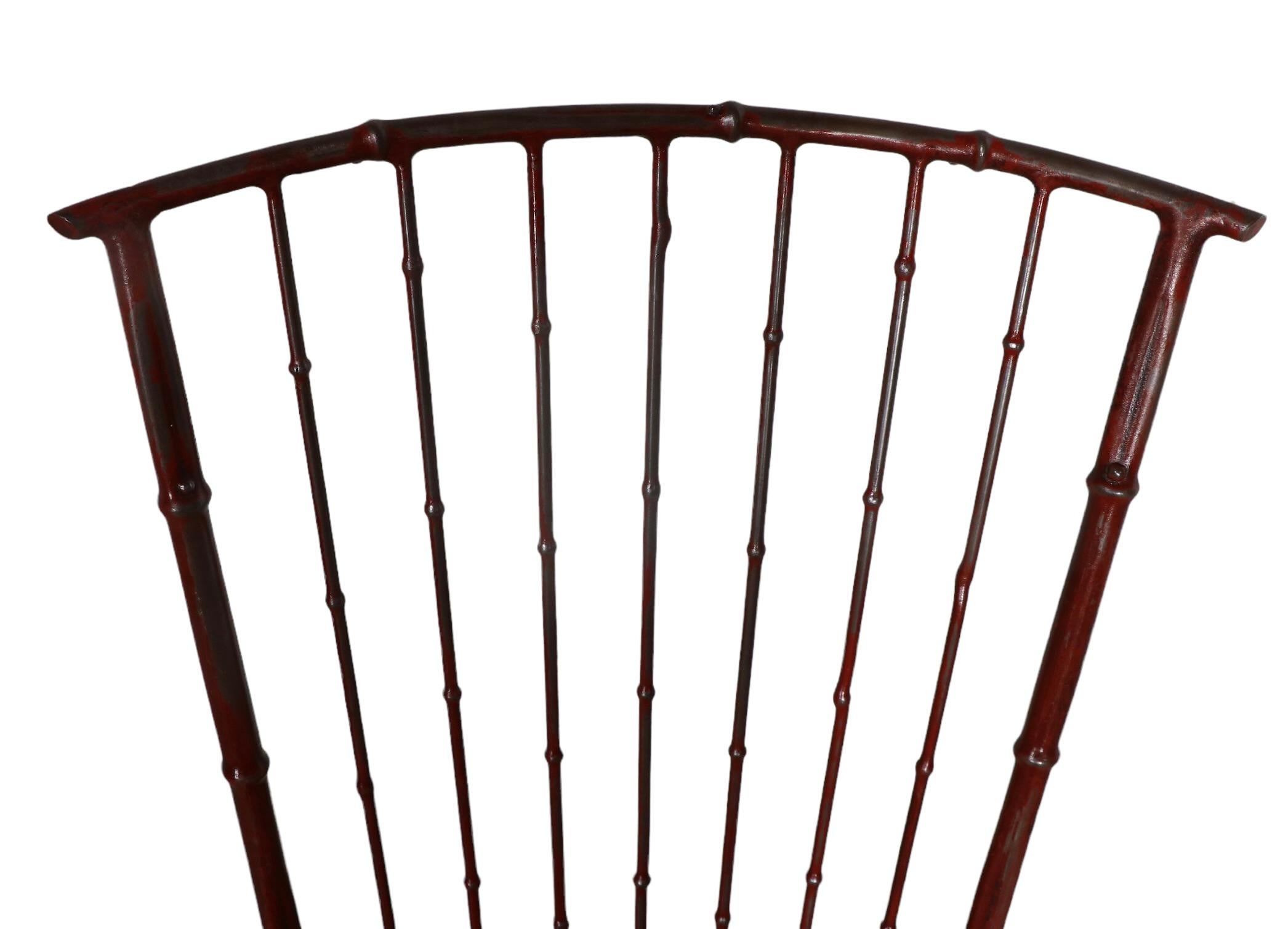 Faux Bamboo Metal Side Chair For Sale 1