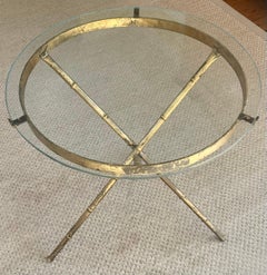 Faux Bamboo Metal Side Table