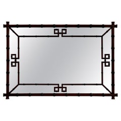 Faux Bamboo Metal Wall, Console Mirror, Can Hang Either Way