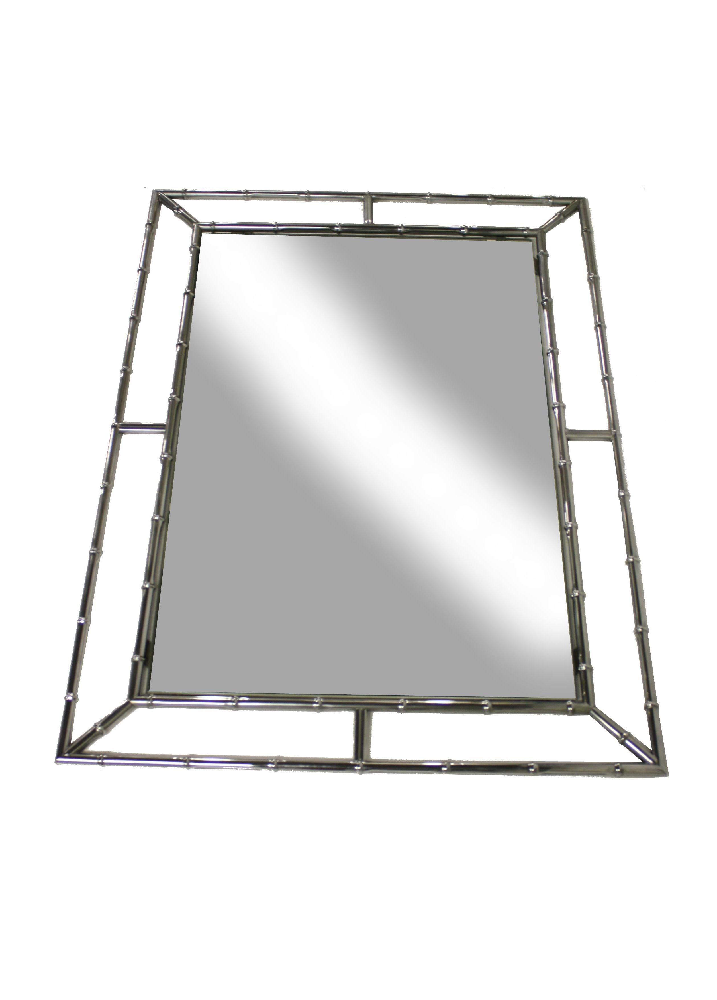 French Faux Bamboo Mirror in Chrome, France, 1960s For Sale