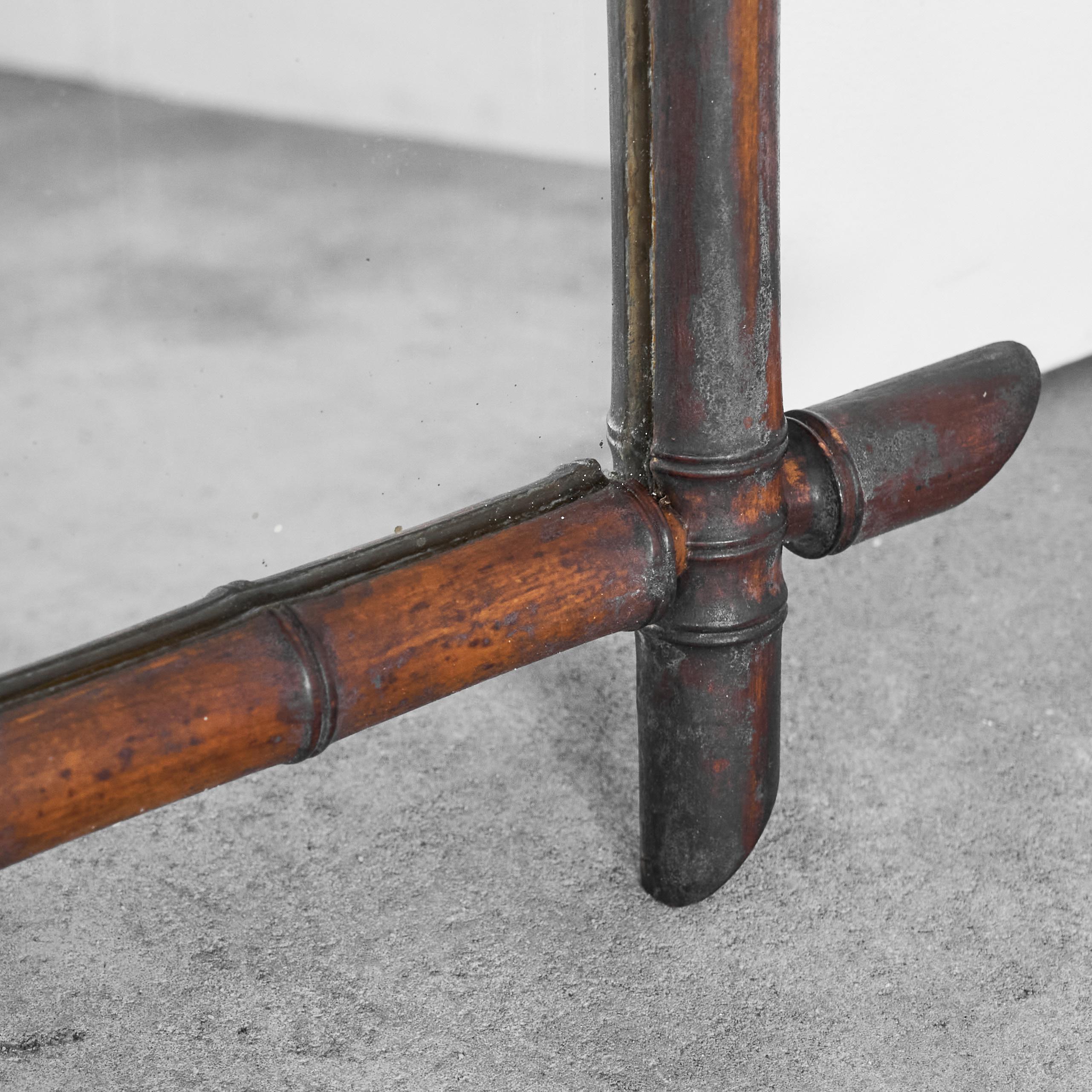 Europeo Specchio in finto bambù in Wood massiccio anni '40 in vendita