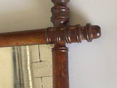 Miroir en faux bambou, petite taille, couleur marron, France, vers 1940