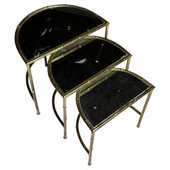 Faux Bamboo nesting tables 70s