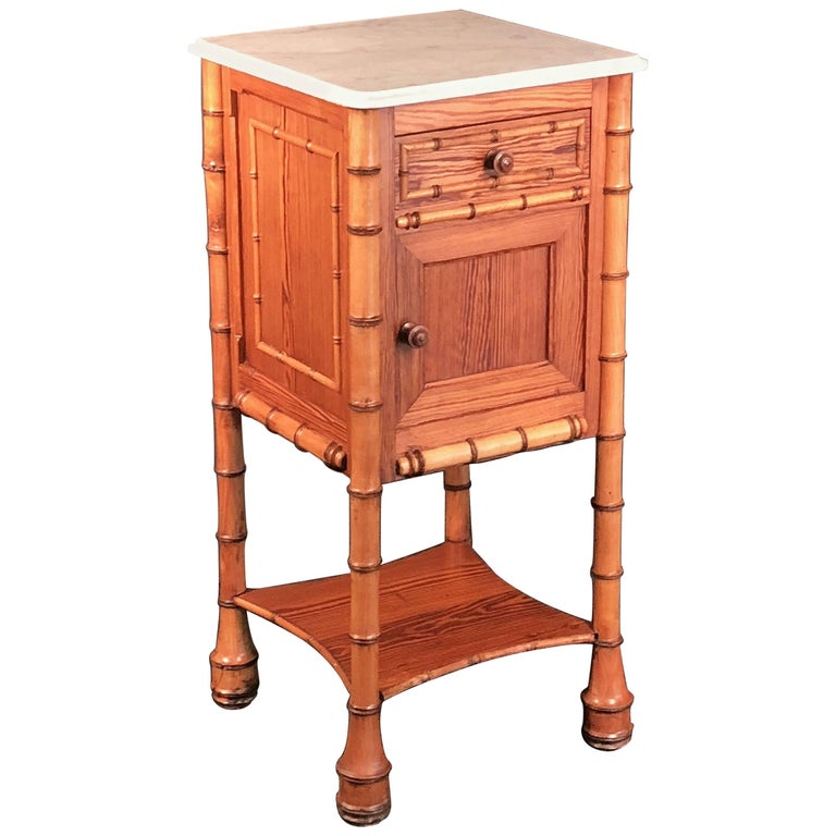 Faux Bamboo Nightstand Or Bedside Table For Sale At 1stdibs