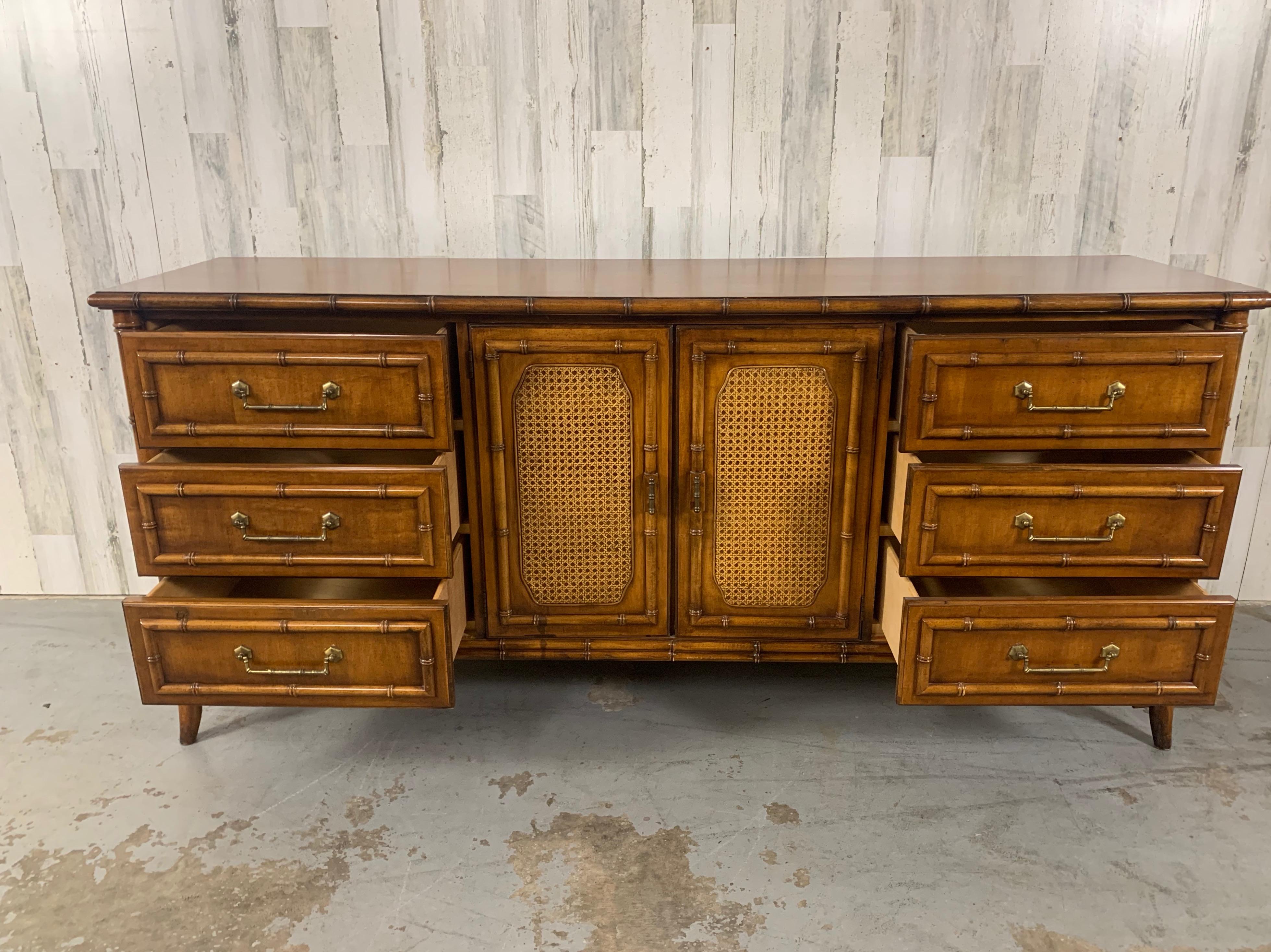 Faux Bamboo Nine Drawer Dresser 7