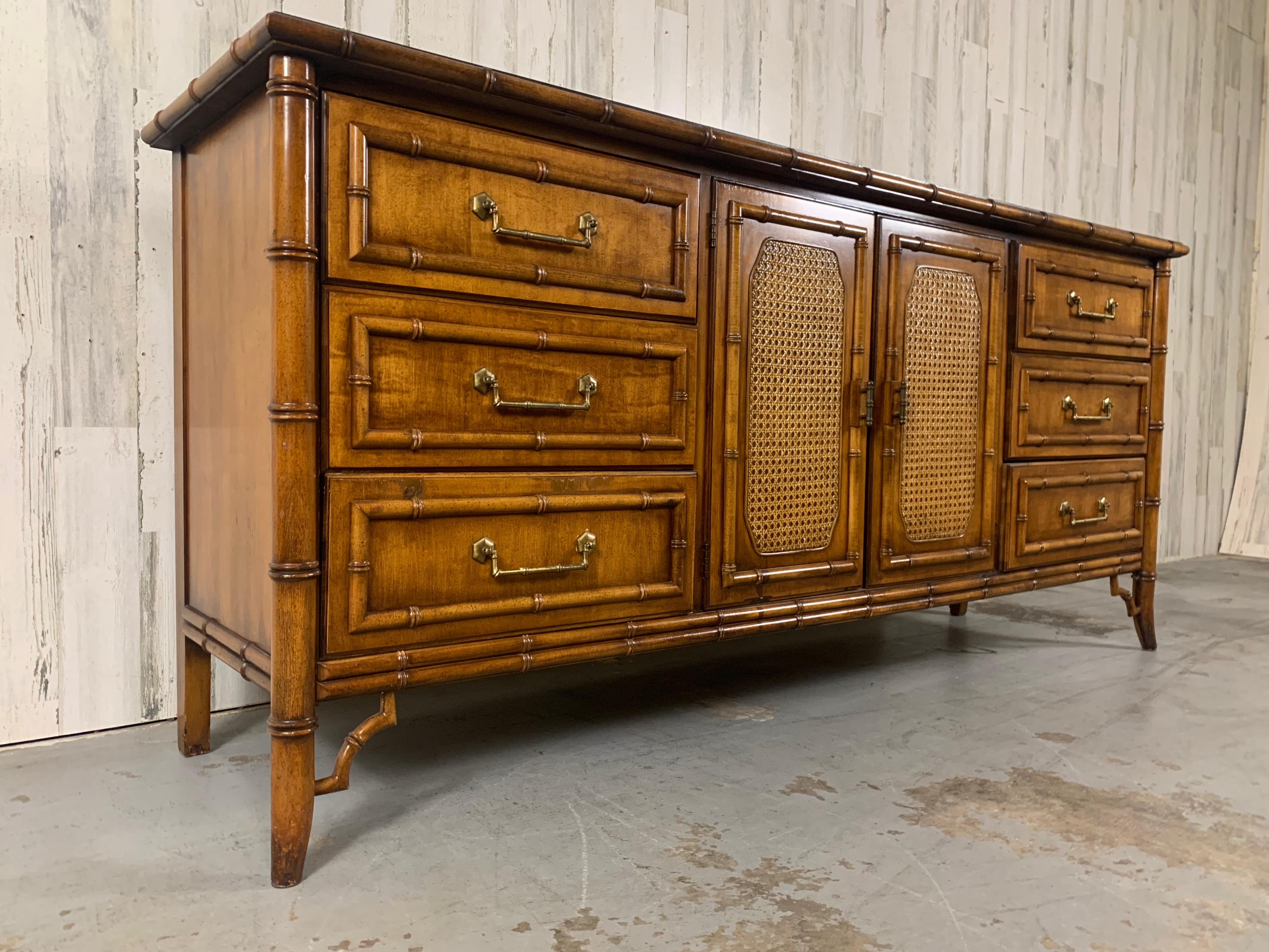 Faux Bamboo Nine Drawer Dresser 3