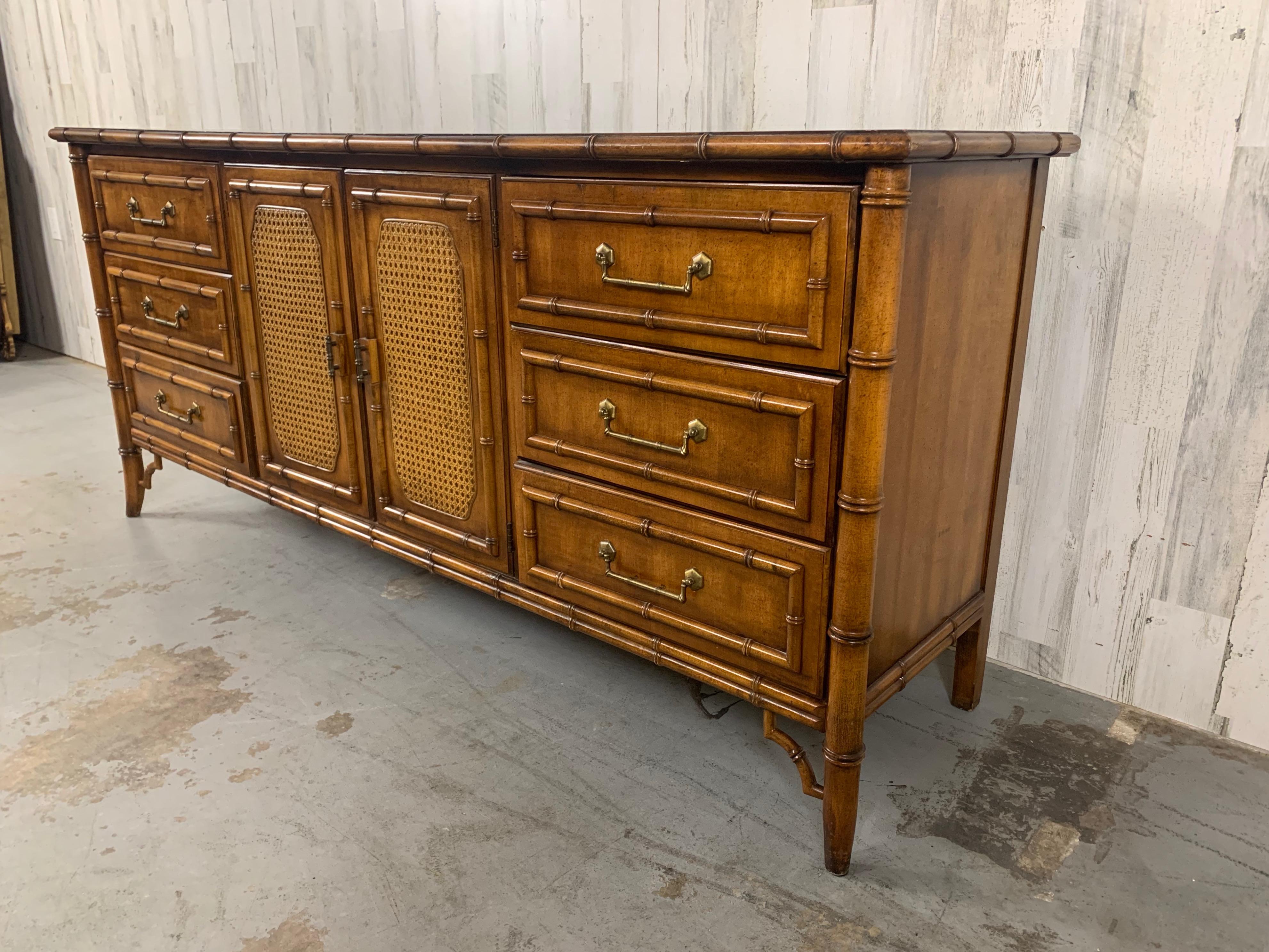 Faux Bamboo Nine Drawer Dresser 4