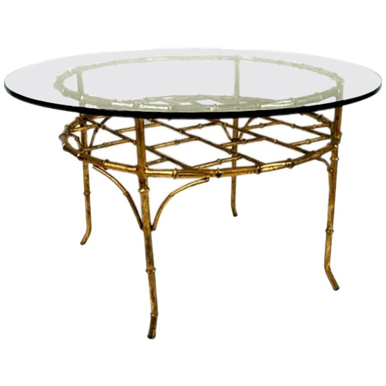 Faux Bamboo Occasional Table For Sale