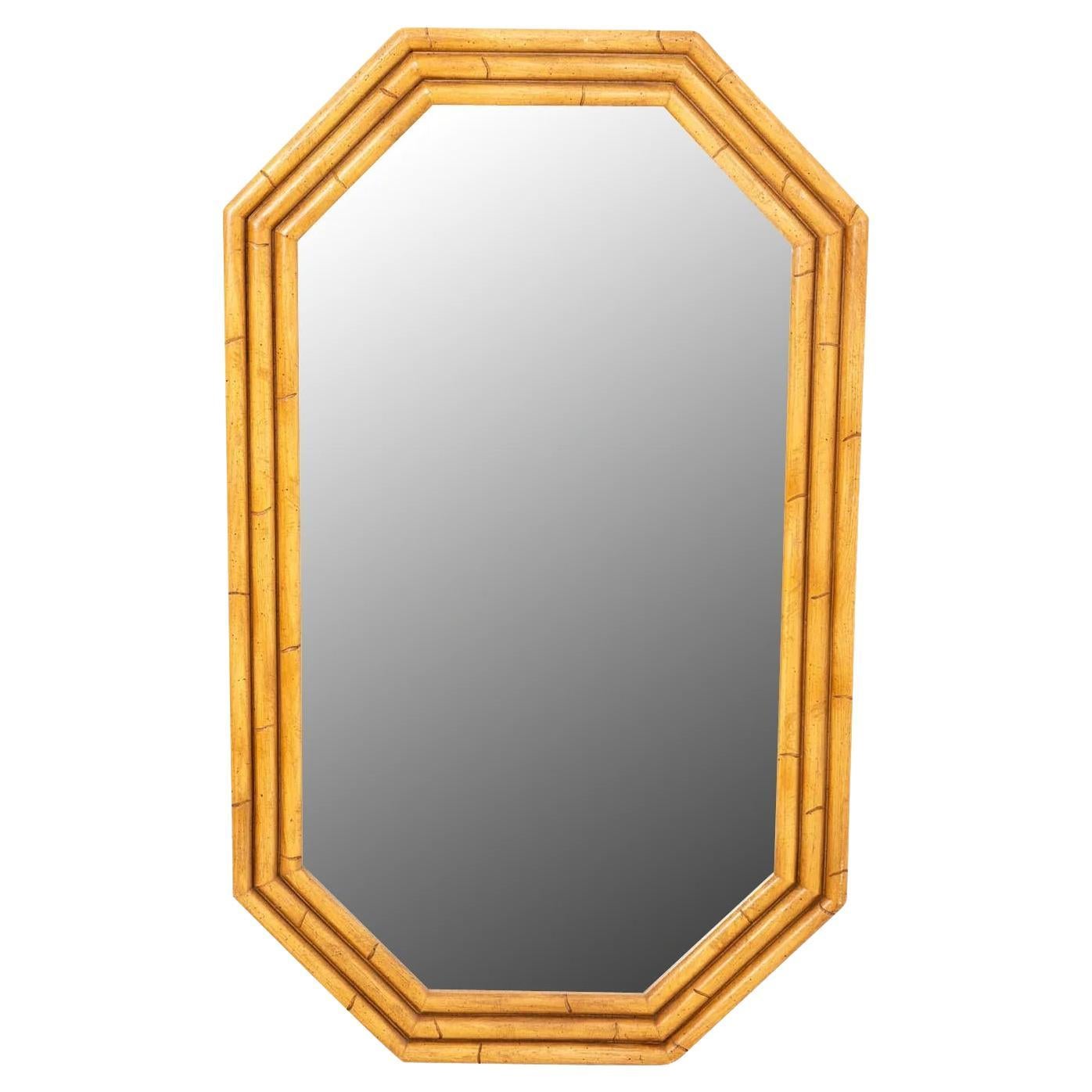 Miroir octogonal en faux bambou