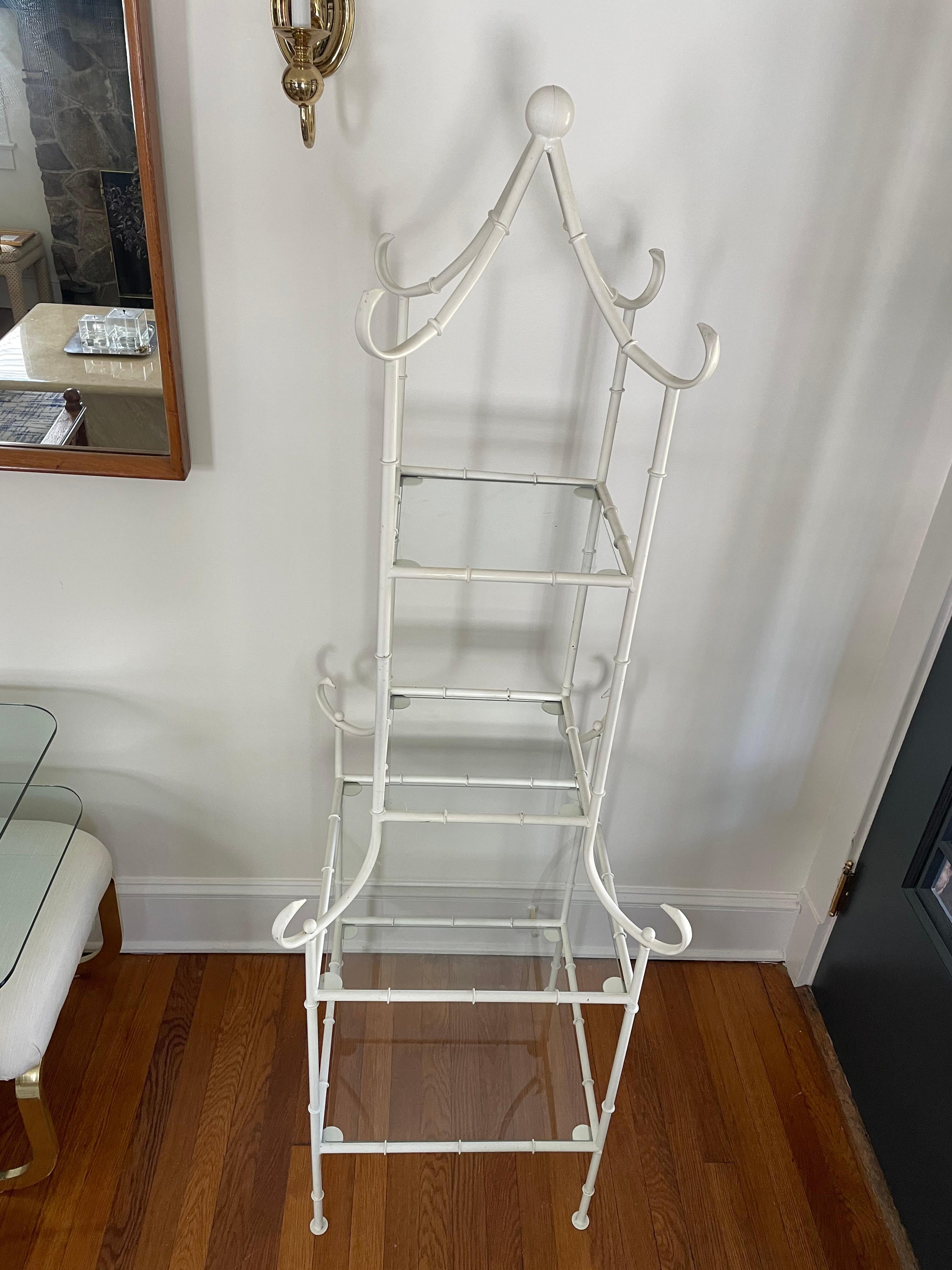 Unknown Faux Bamboo Pagoda Etagere For Sale
