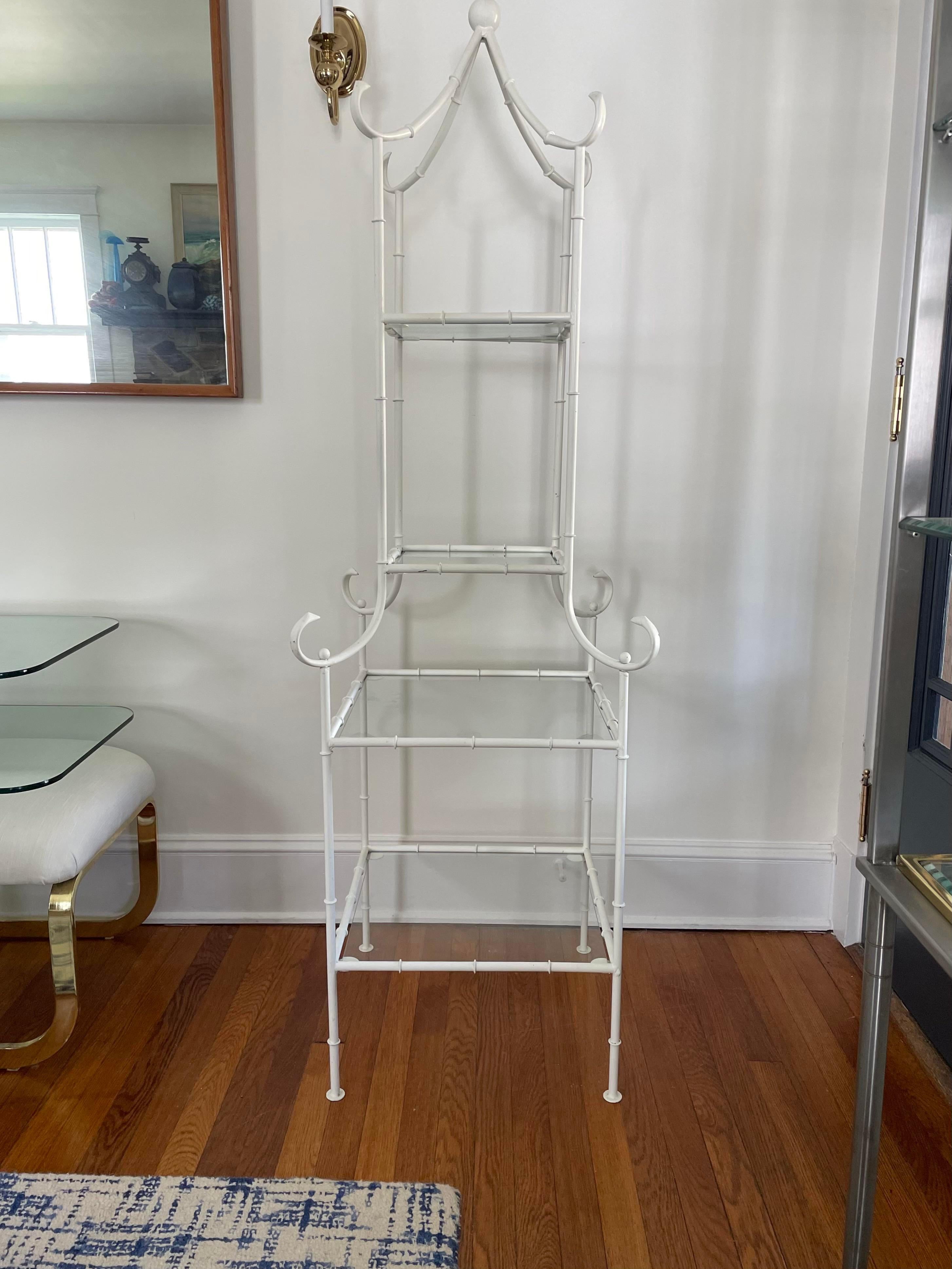 20th Century Faux Bamboo Pagoda Etagere For Sale