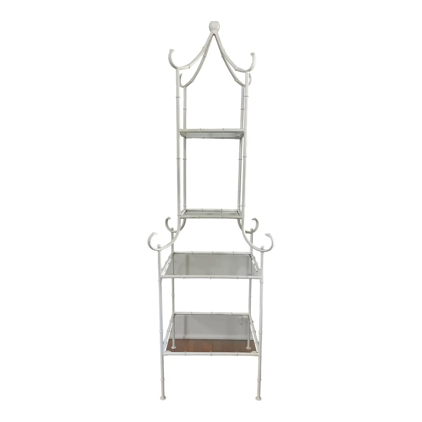 Faux Bamboo Pagoda Etagere For Sale 2