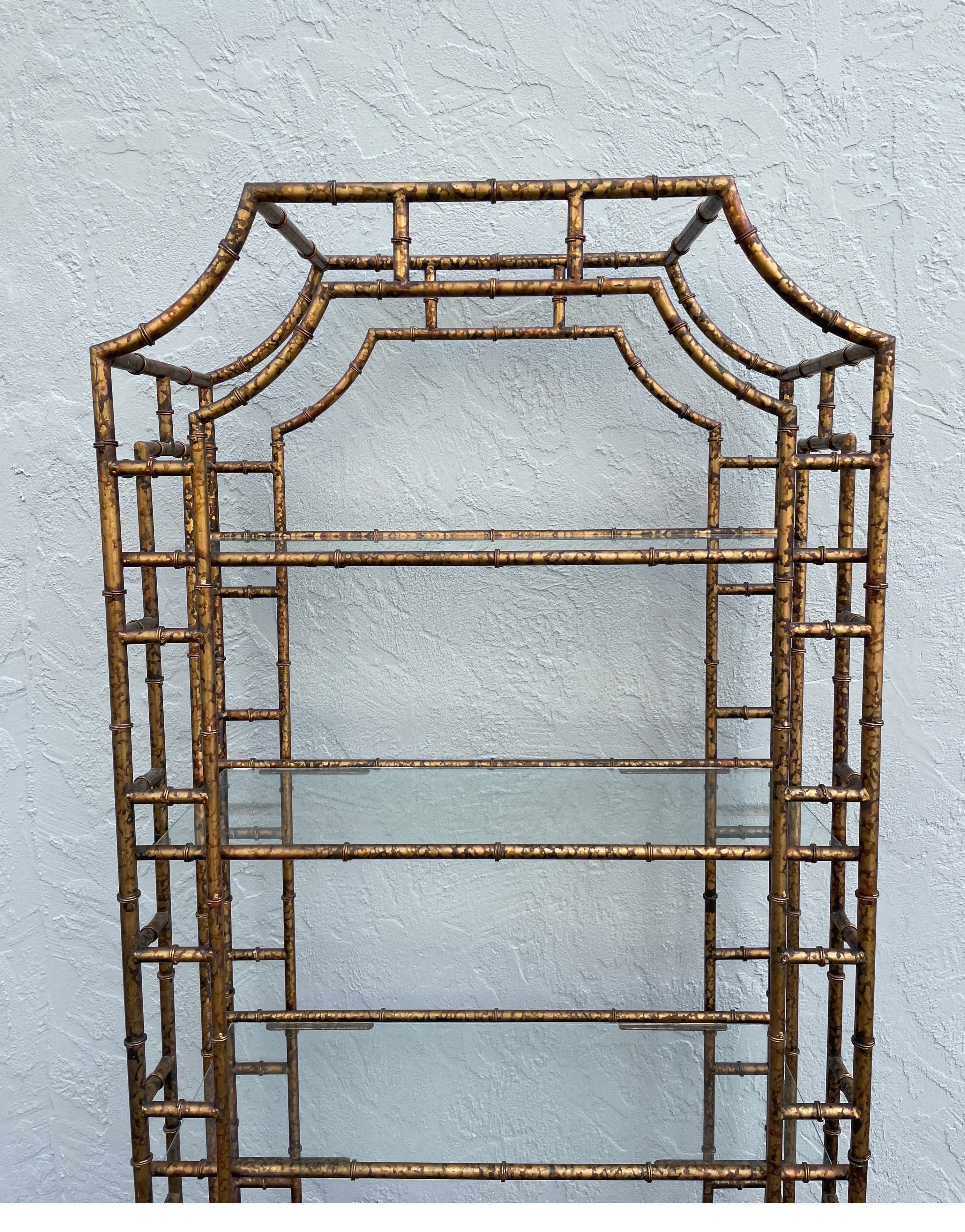 Faux Bamboo Pagoda Style Etagere In Good Condition In West Palm Beach, FL