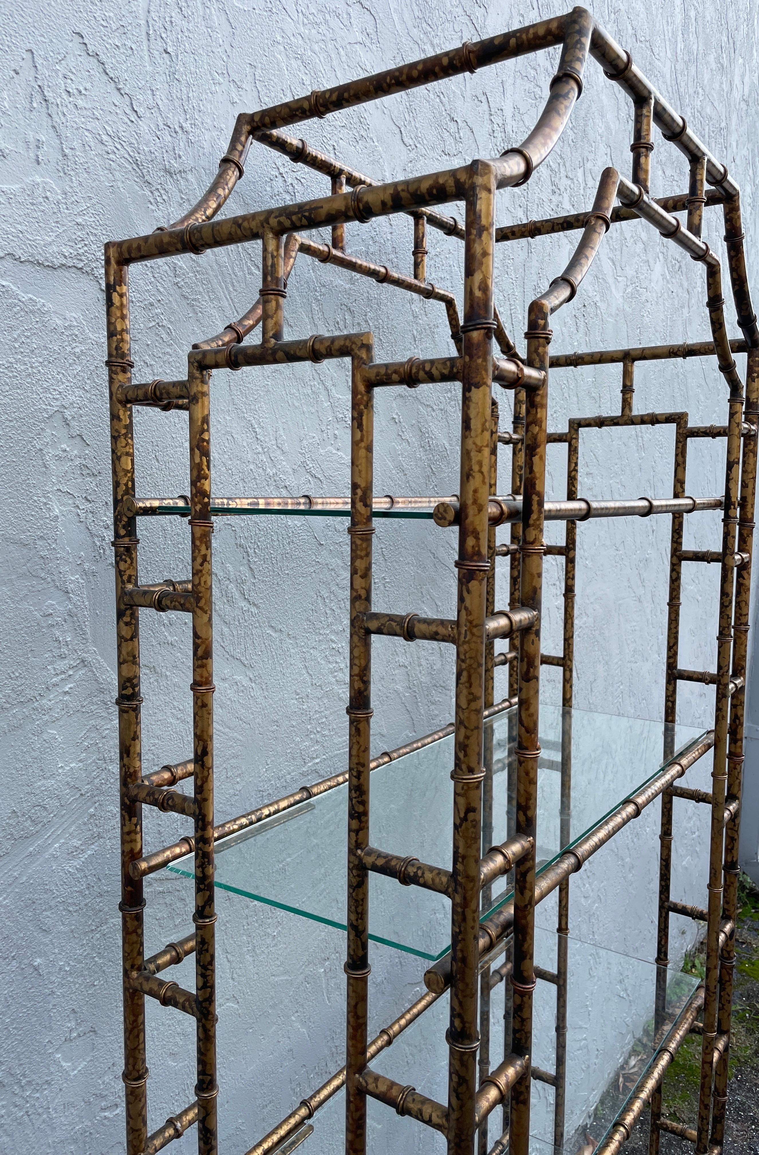 Faux Bamboo Pagoda Style Etagere 2